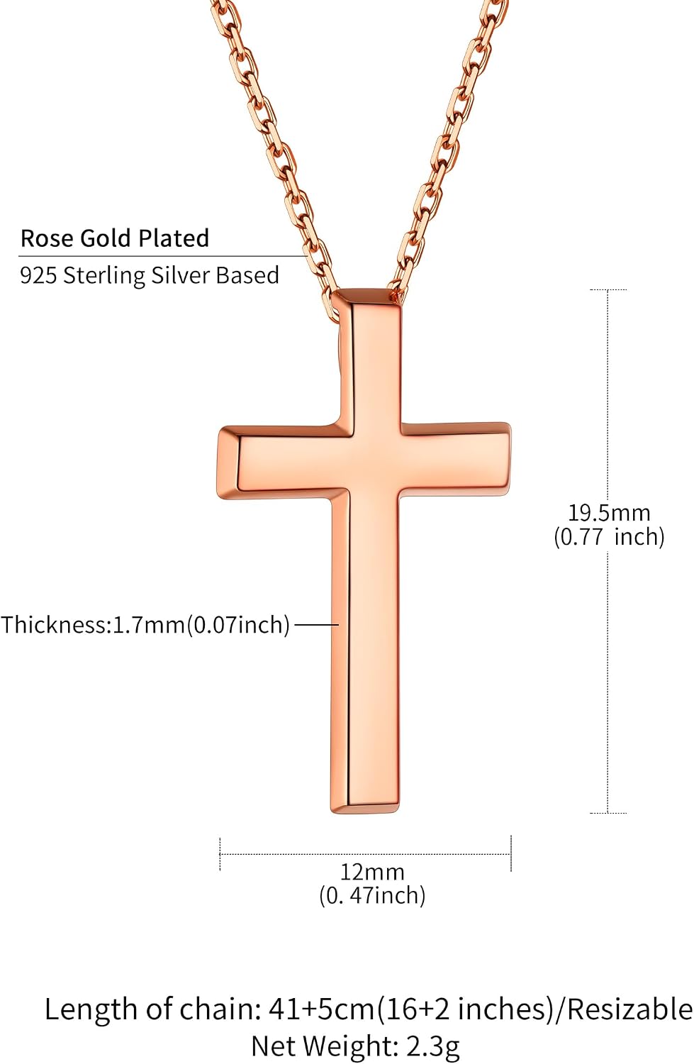 Thumbnail 4 de ChainsHouse Chaine Croix 55 cm Collier religieux