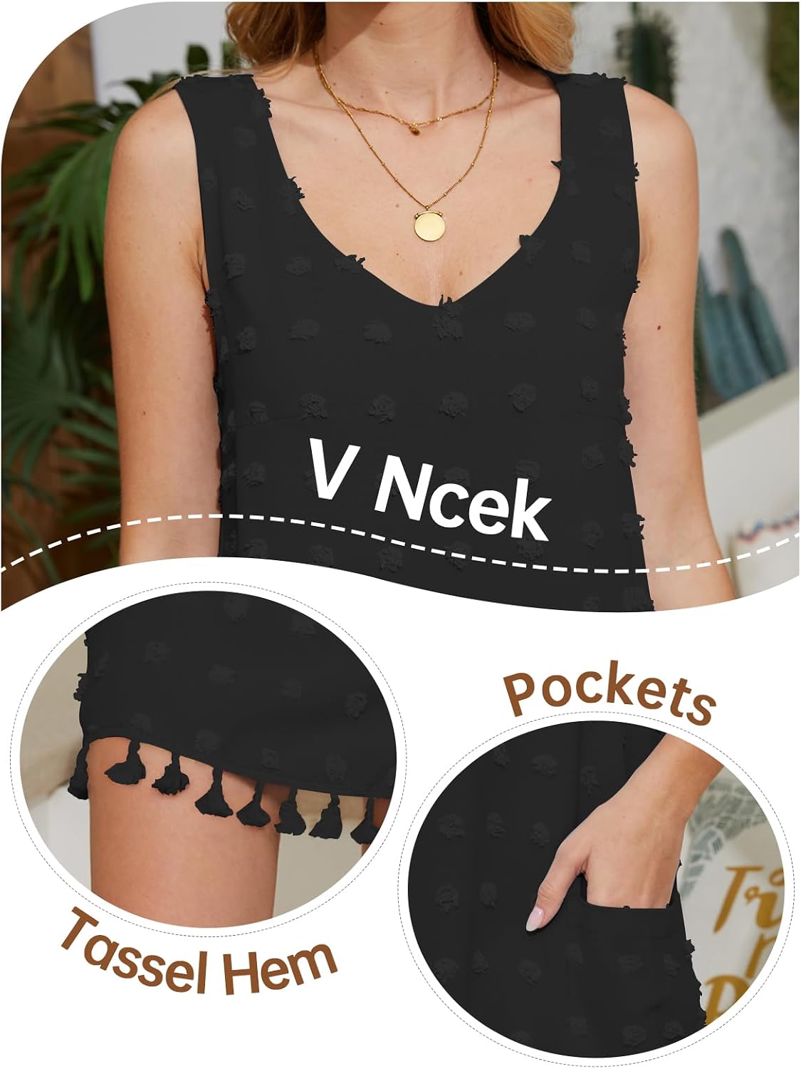 Detalle 2 de Yincro Swimsuit Cover-Up Dress, Swiss Dot