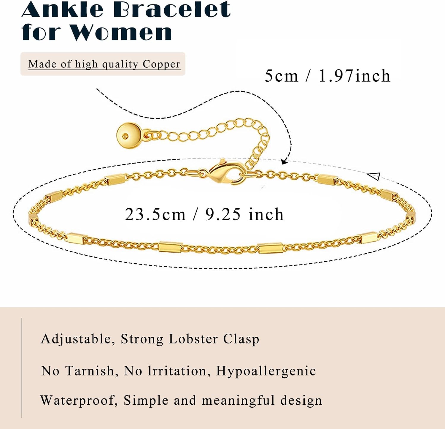 Detalle 2 de Loutade Fußkettchen 22–29 cm Gold