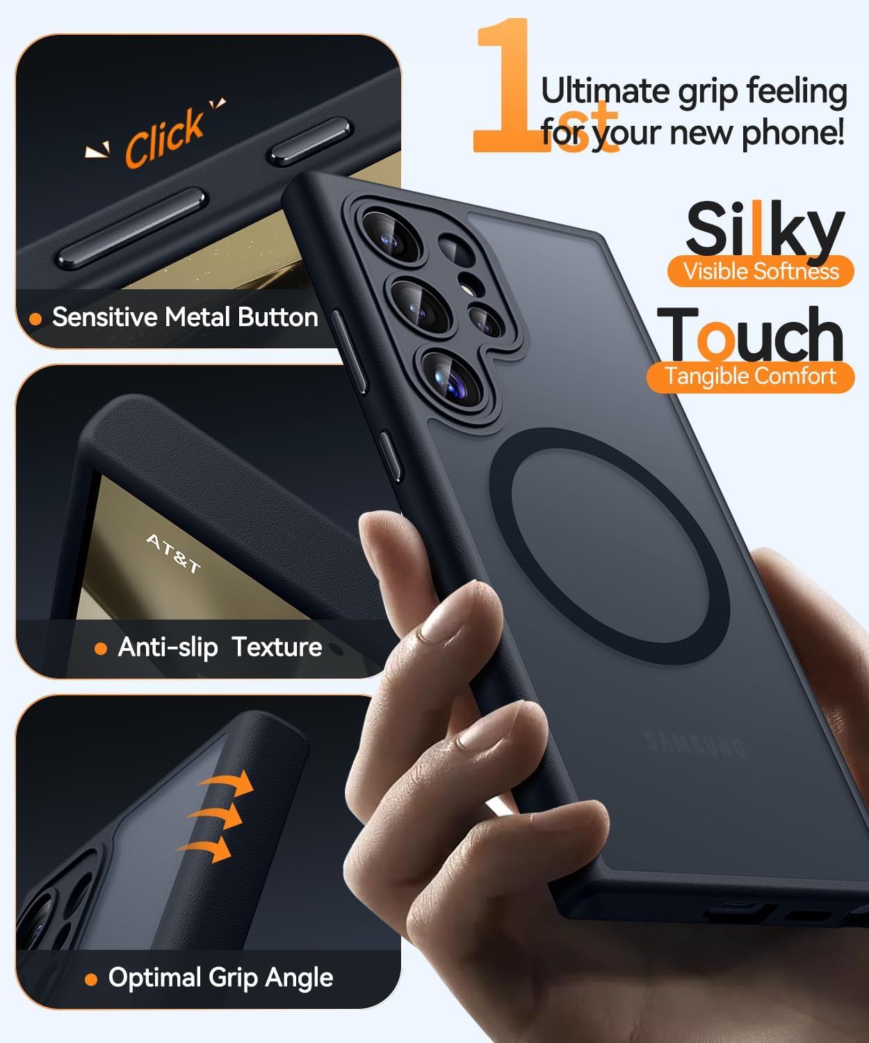 Thumbnail 6 de CANSHN Coque Magnétique pour Samsung Galaxy S24 Ultra 6,8'' — Protection complète et texture mate translucide
