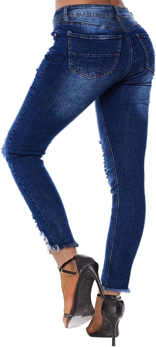 Detalle de KUNMI Women's Ripped Skinny Jeans