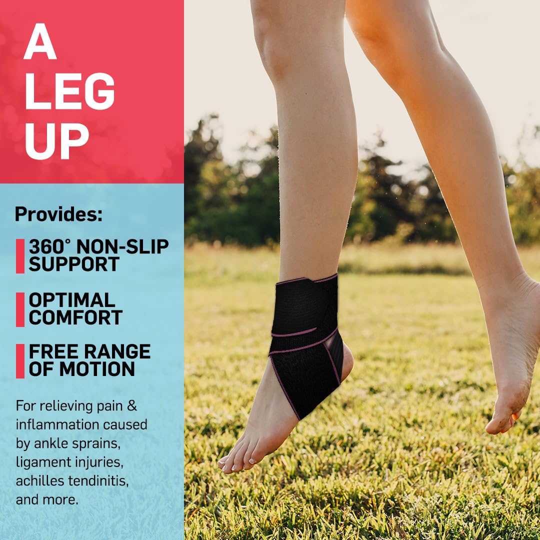 Thumbnail 3 de Dr. Arthritis Essentials Ankle Brace Compression Socks – Left & Right Pair (Pink, 2 Pack)