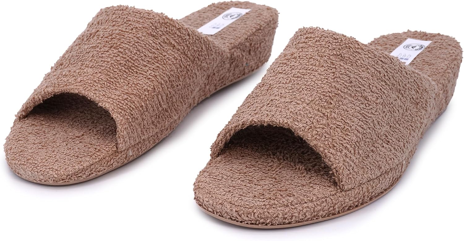 Detalle de JOMIX pantoffels met sleehak voor dames in badstof, met kurken tussenzool