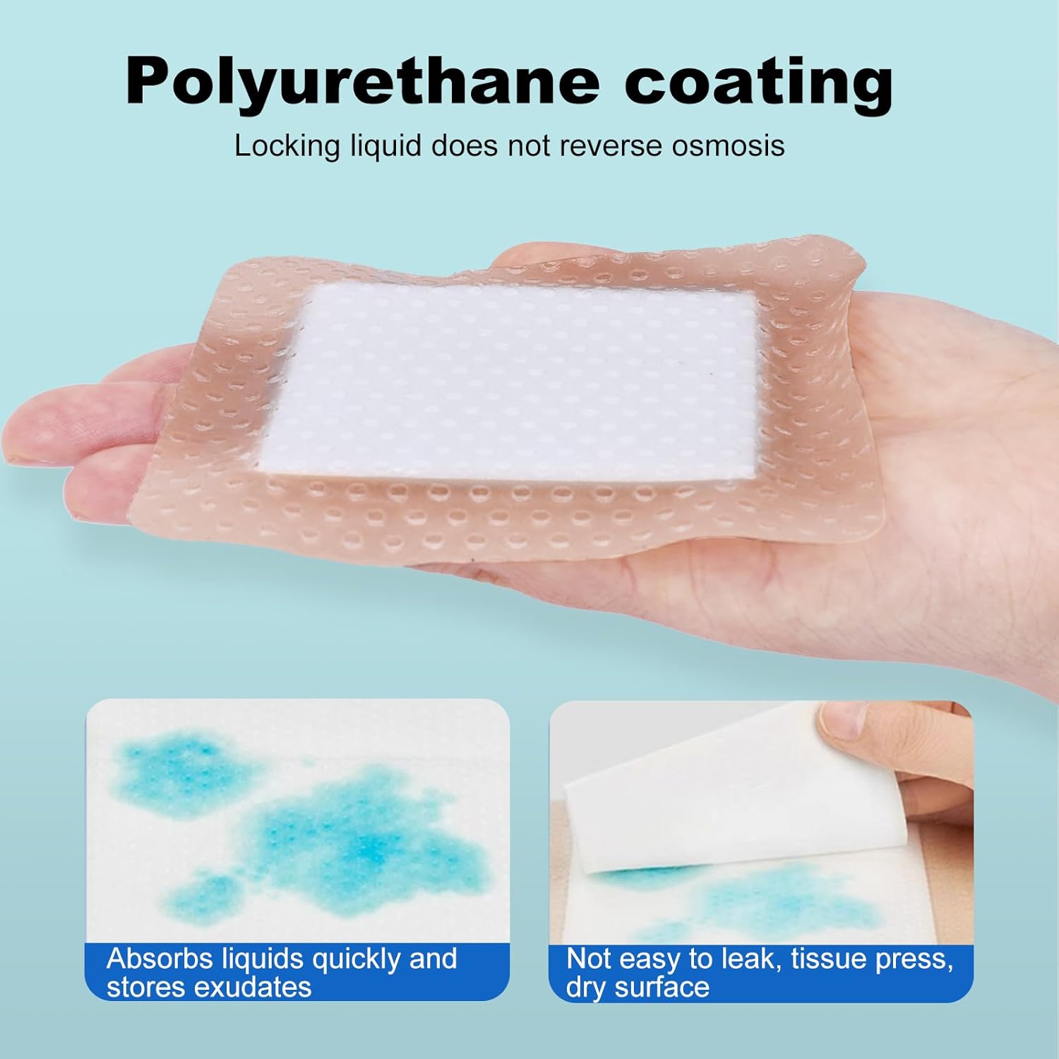 Thumbnail 3 de 20-Pack 4x4 Silicone Foam Dressings with Gentle Border (Waterproof, Self-Adhesive)