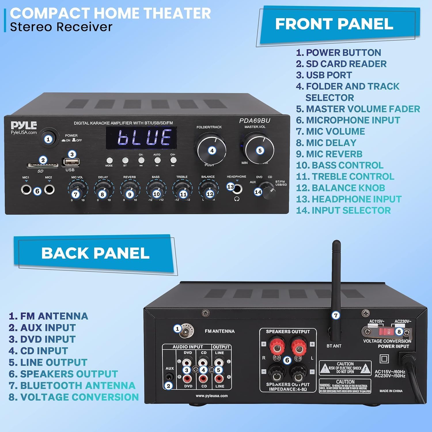 Thumbnail 1 de Pyle Home Audio Amplifier H300