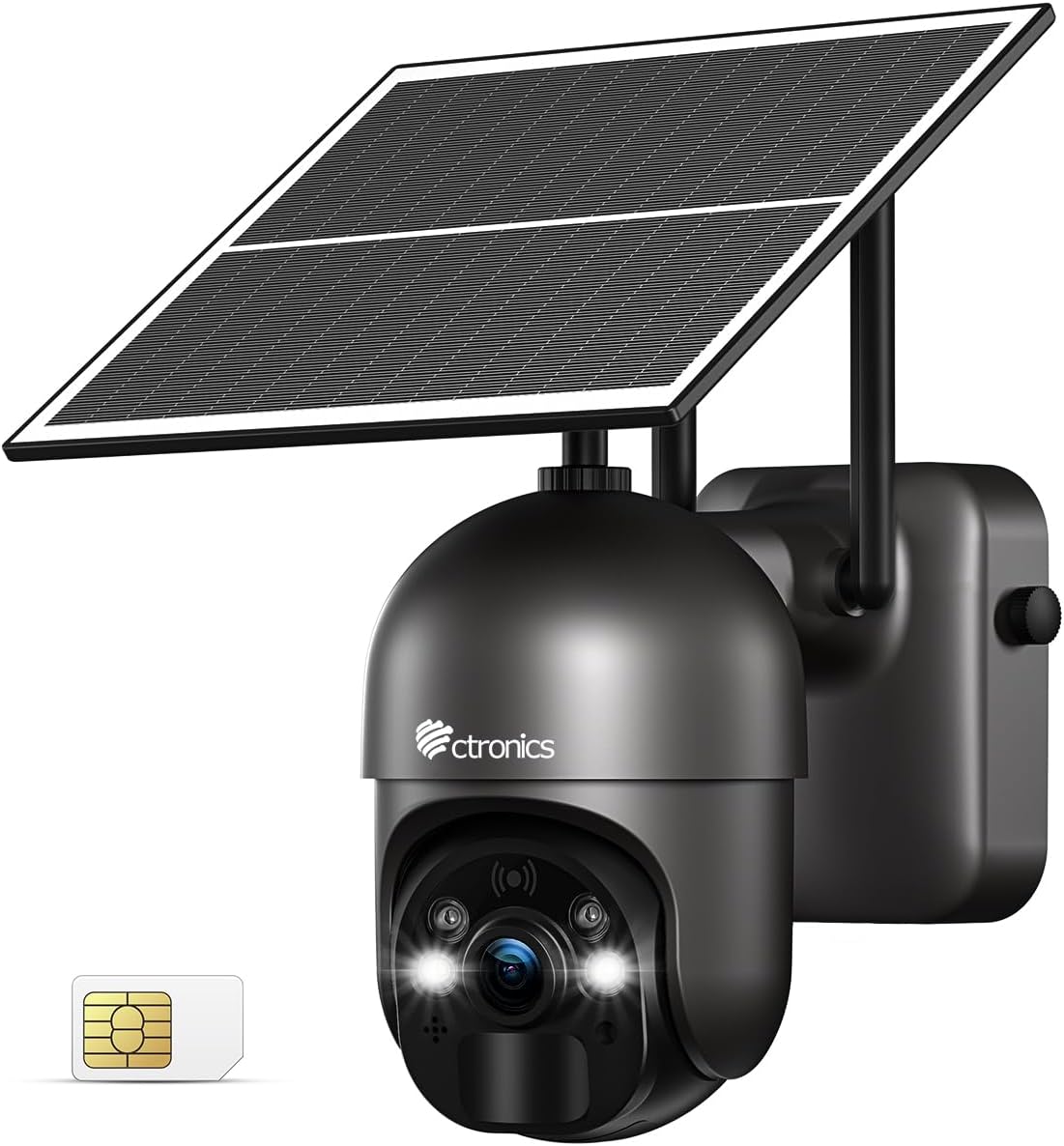 Detalle de Ctronics Telecamera esterna solare 4G LTE con batteria 10400 mAh e pannello 6W – visione notturna a colori