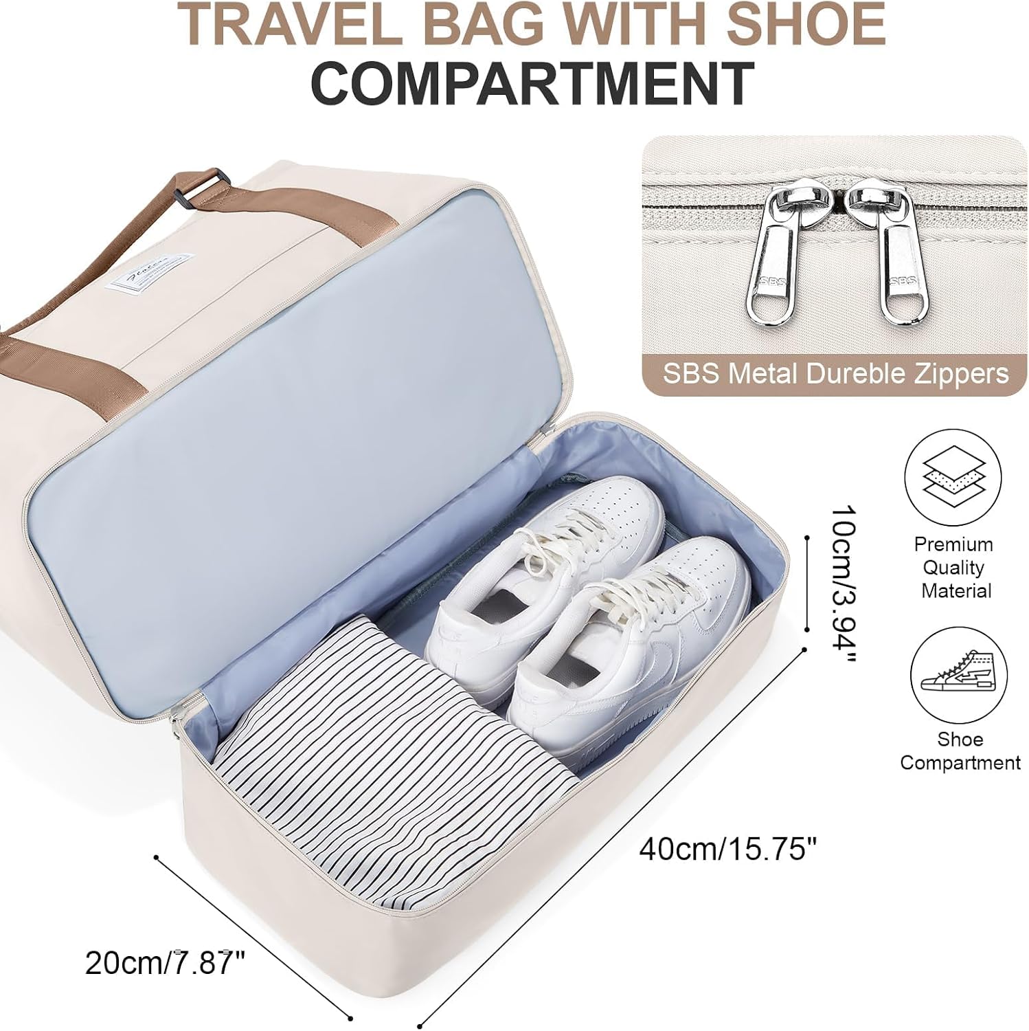 Thumbnail 3 de SEAFEW Borsone da Viaggio 40x30x20 cm: bagaglio a mano Ryanair con scomparto scarpe e tasche multiple