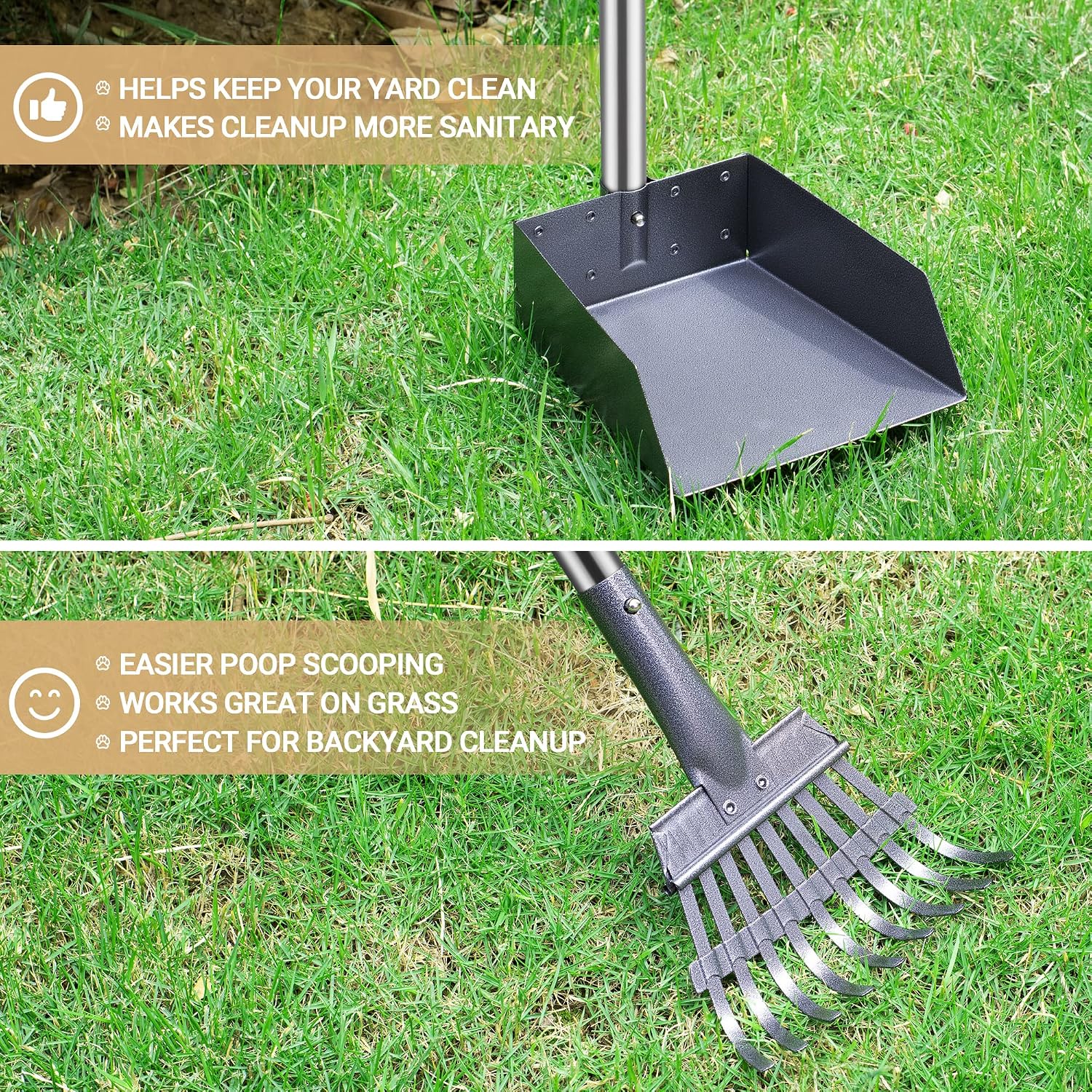Detalle 2 de Heeyoo Dog Pooper Scooper Set with Stainless Handles