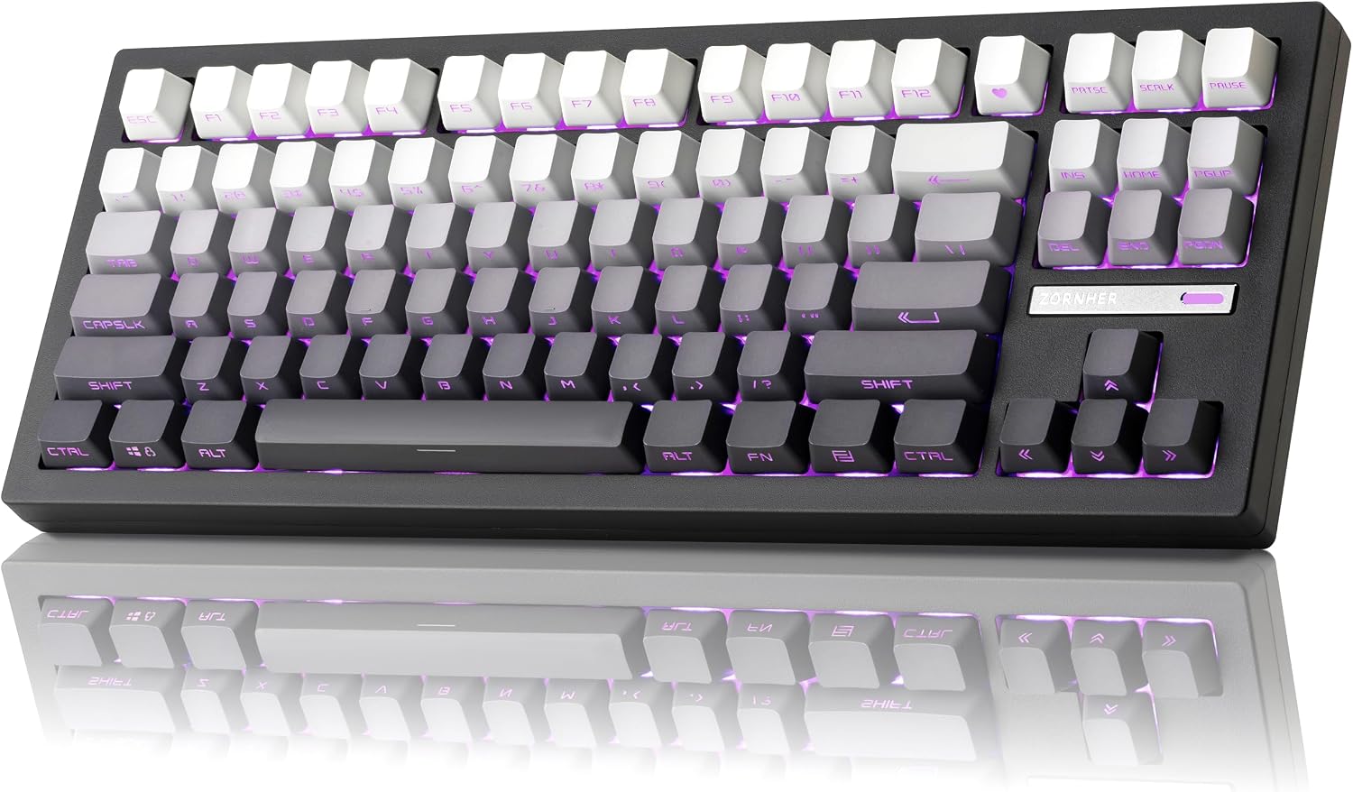 Detalle 2 de ZORNHER ZH870 Wireless Gaming Mechanical Keyboard – 80% Creamy Sound, IMD Keycaps & Hot-Swappable