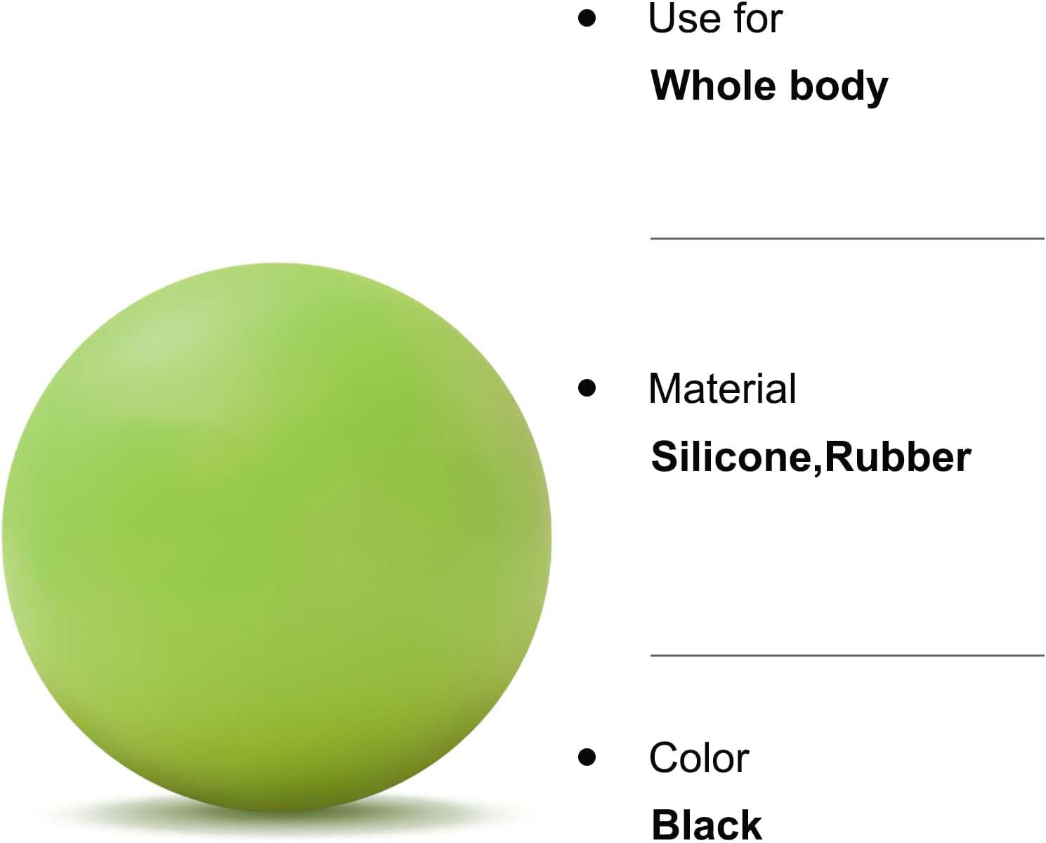 Thumbnail 6 de WOVTE Massage Lacrosse Ball for Myofascial Release – 2.5x2.5 cm (Green)