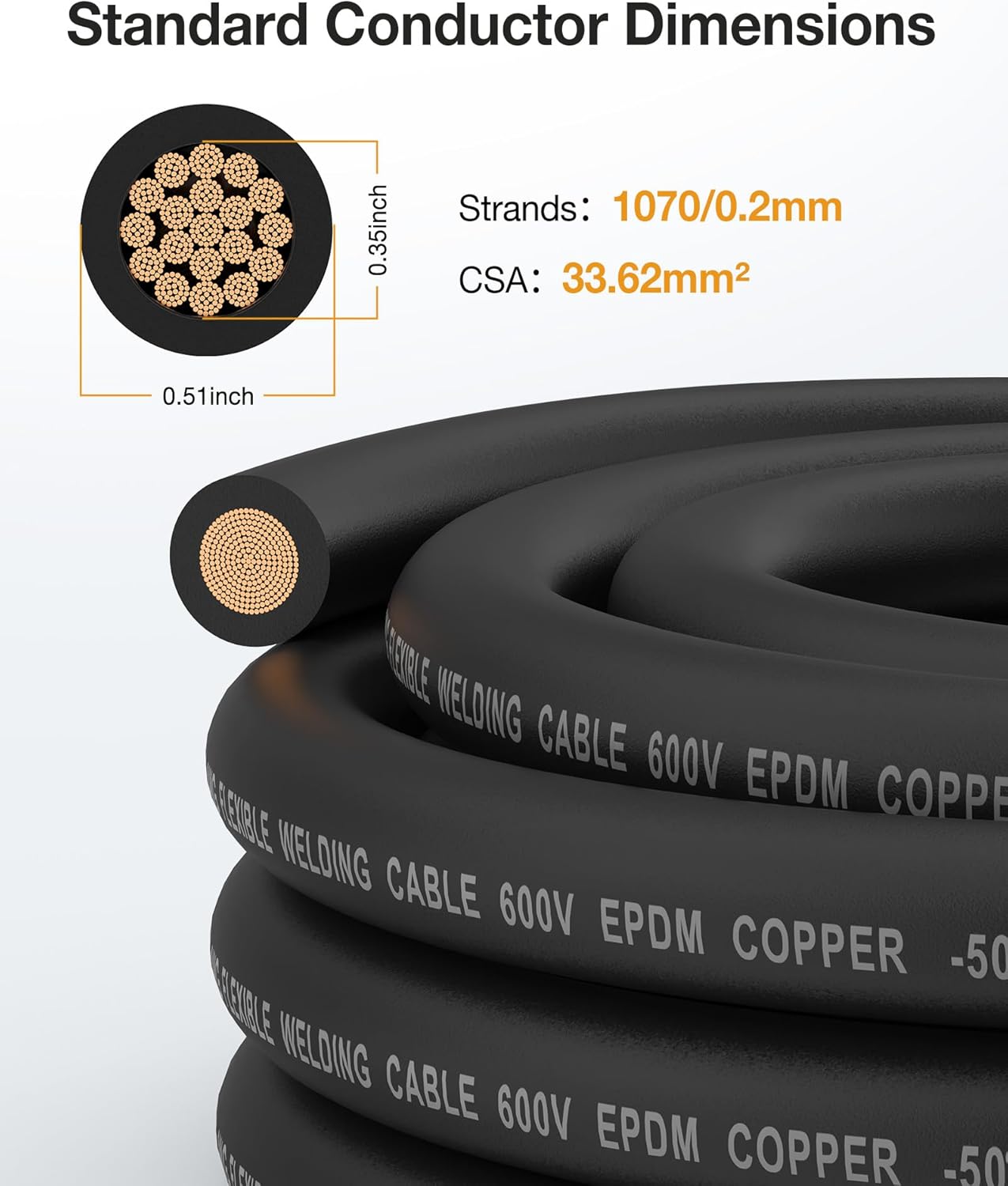 Thumbnail 5 de WotyWire WC2A20FT-RB-AS 2 AWG Battery Cable, OFC Copper, EPDM Jacket