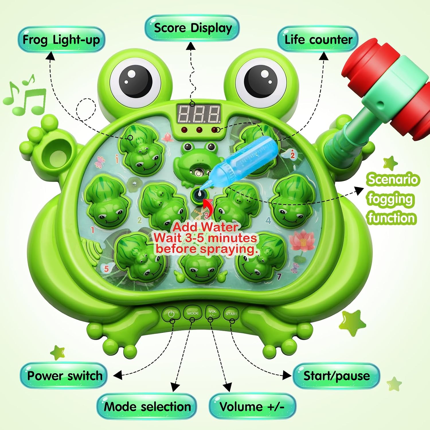 Detalle 2 de HopeRock Whack A Frog Game, 45 Levels