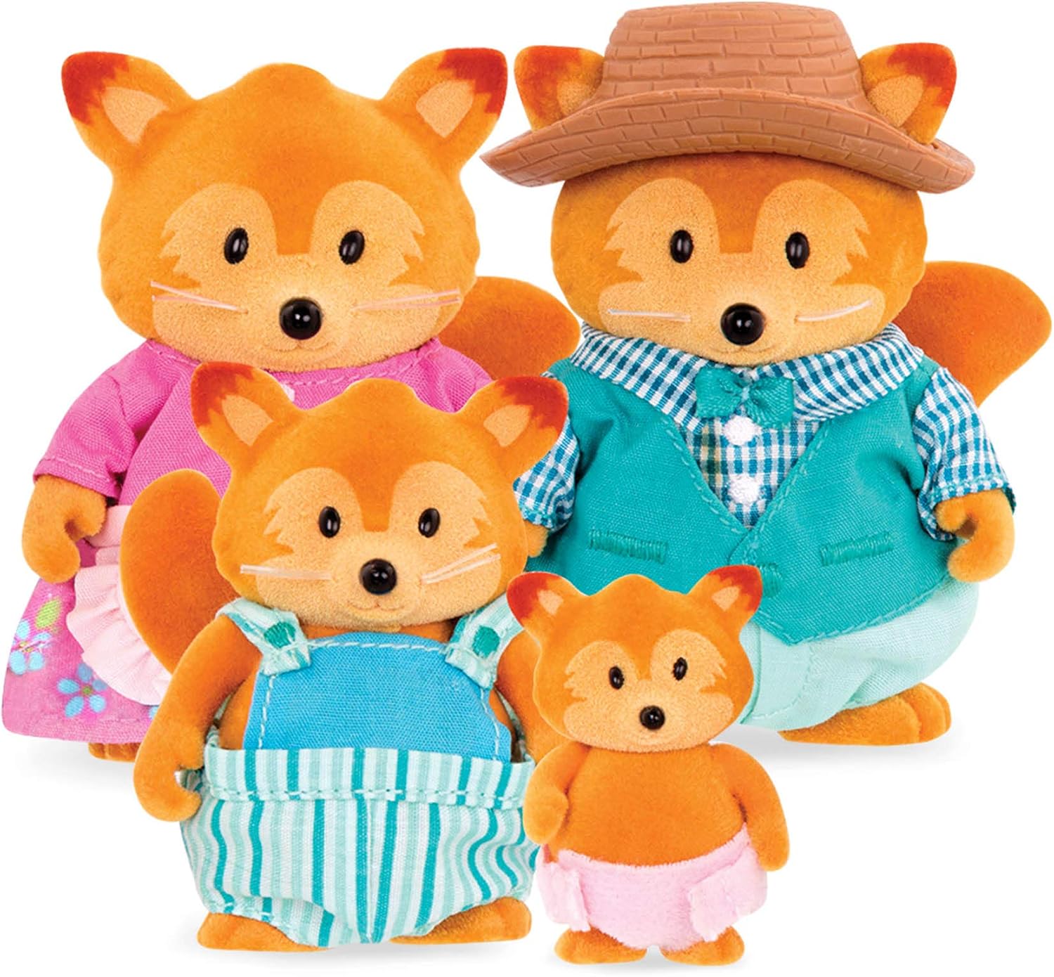 Detalle de Li'L Woodzeez Le volpi Tippytail – Set di 4 figurine floccate per gioco di ruolo e fantasia