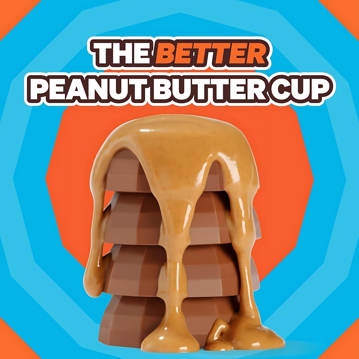 Detalle de Feastables MrBeast Cups Peanut Butter: Milchschokolade mit Erdnussbutterfüllung, 3er Pack (je 2 Stück à 40 g)