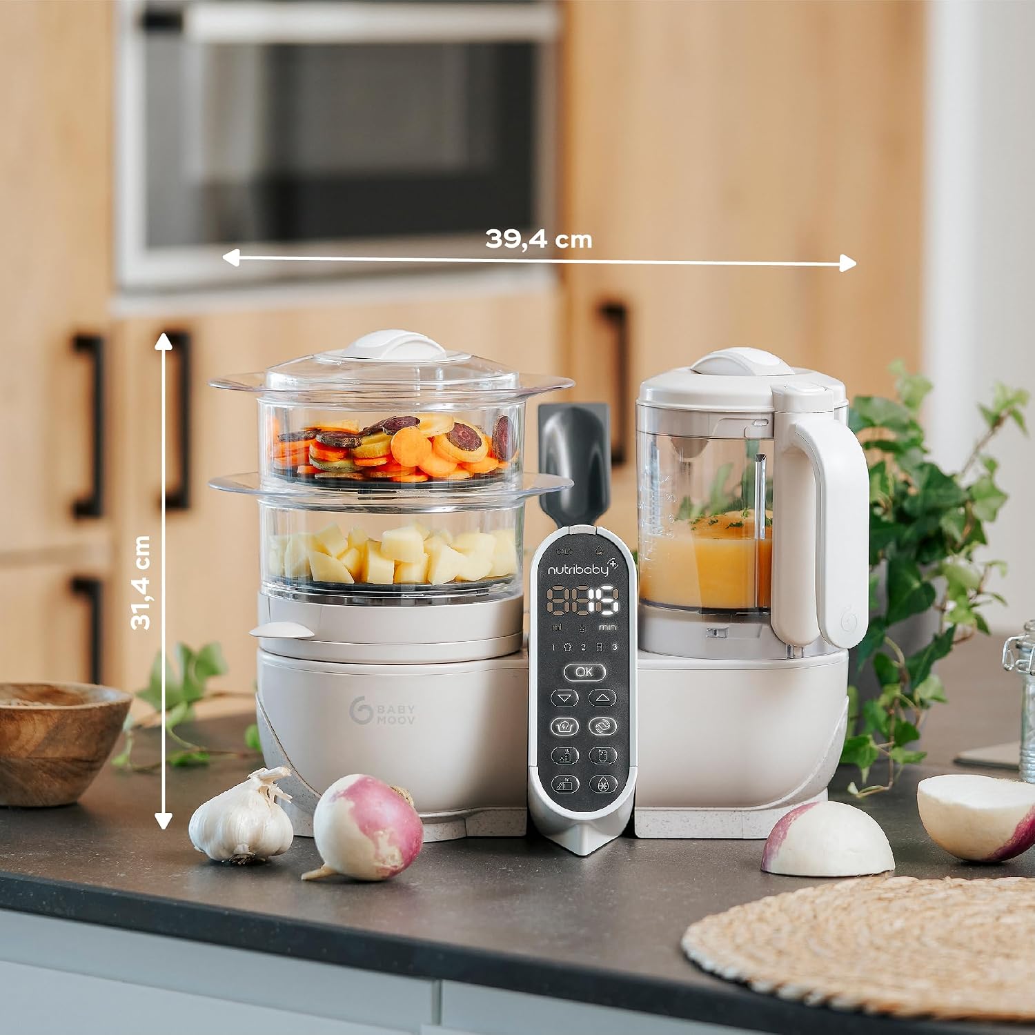 Thumbnail 6 de Babymoov Nutribaby(+) Cuocipappa 6 in 1 – cuocivapore, frullatore e batch cooking, Beige minerale