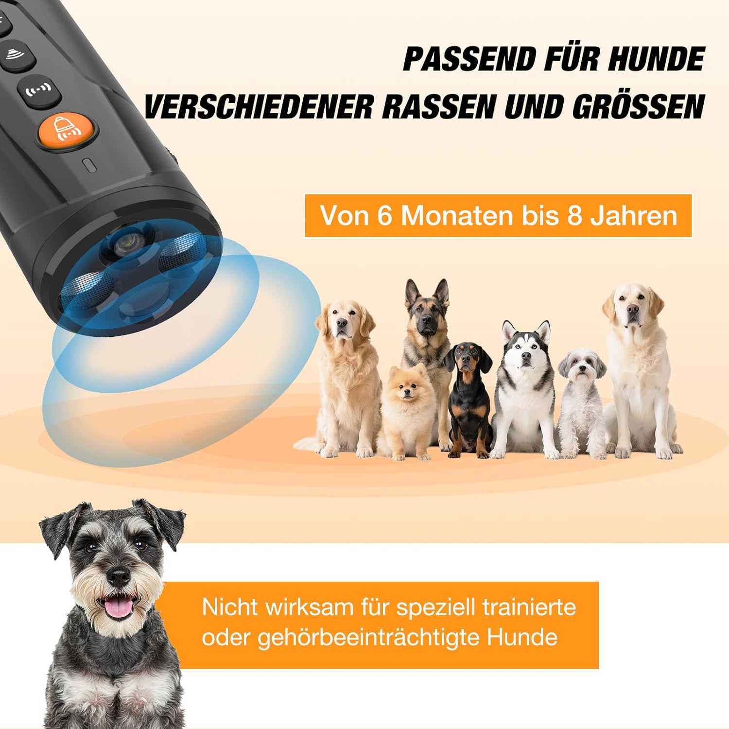 Thumbnail 6 de AOZOOM Ultraschall Anti-Bell-Gerät gegen Hundebellen (7 m Reichweite)