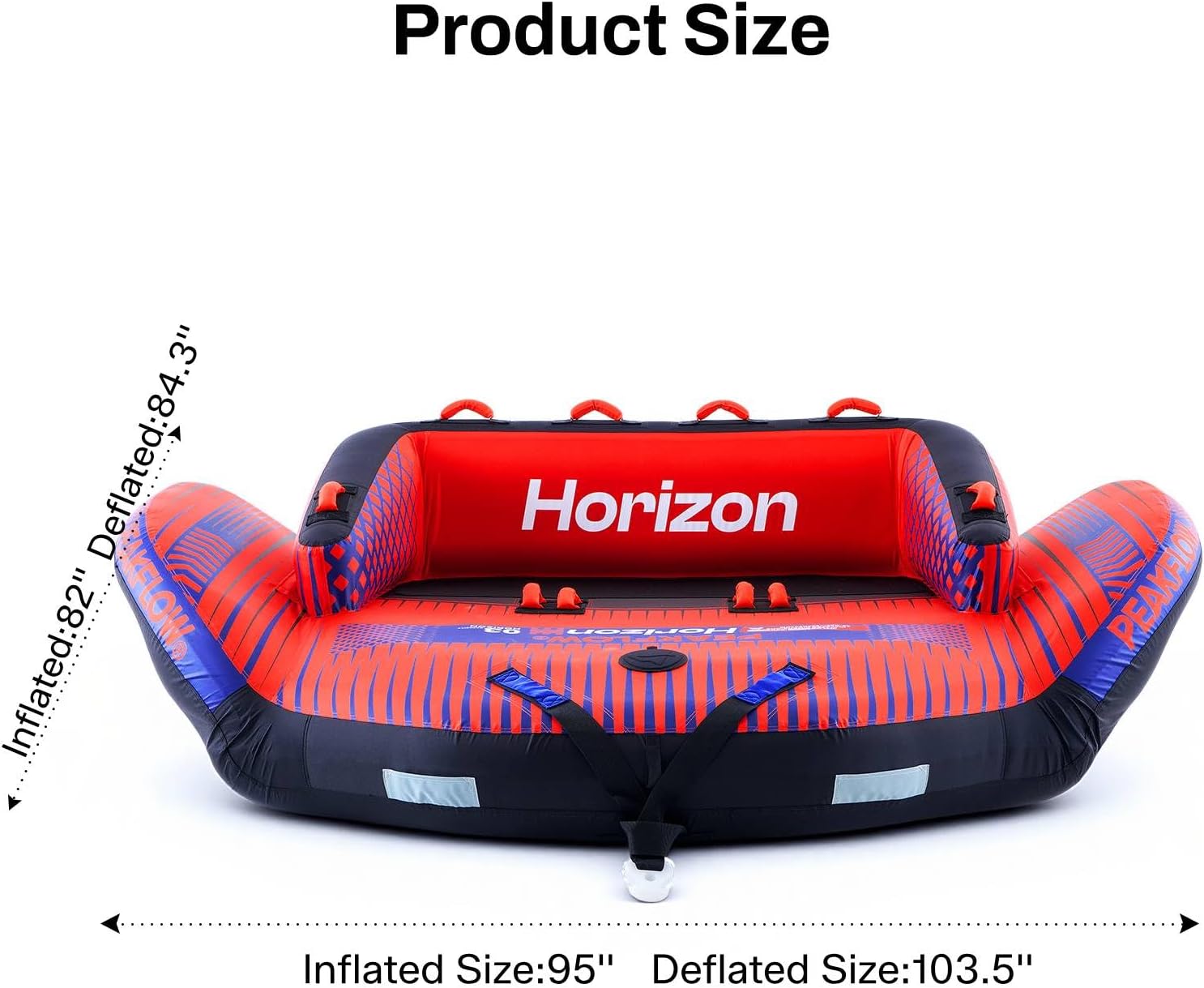 Thumbnail 6 de PEAKFLOW Towable Tube: 1–3 Person, Premium PVC/840D Nylon Build, Dual Tow Points