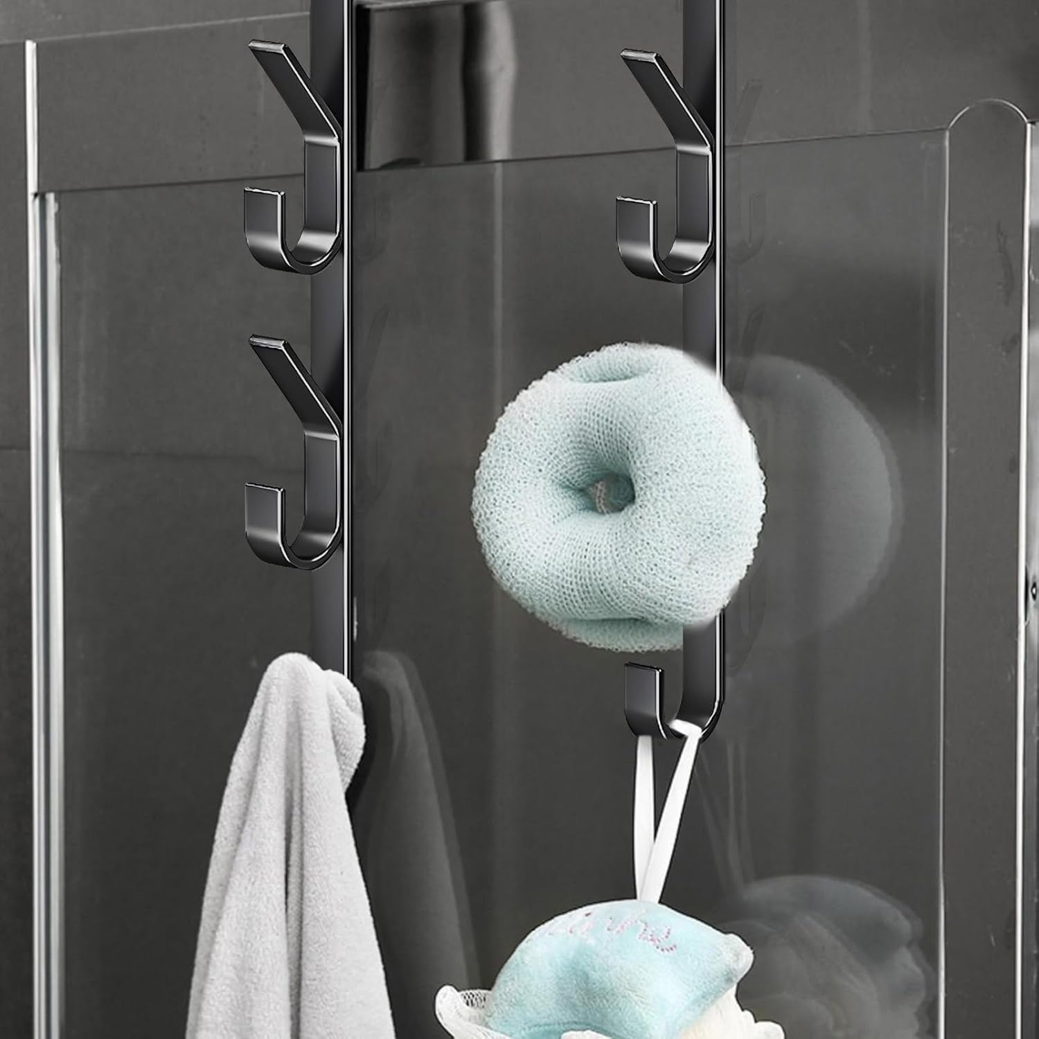 Thumbnail 6 de MOFELON over door hanger hooks (4 pack) – heavy duty metal overdoor coat rack for bedroom & bathroom, black