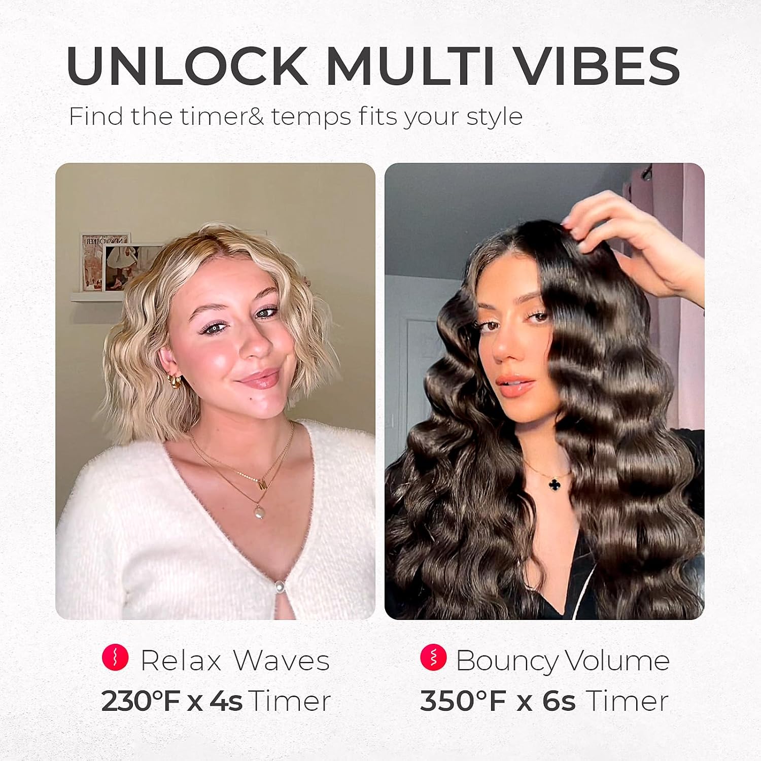 Thumbnail 3 de TYMO ROVY 32mm Hair Waver Crimper Ionic Wave Curler with Ceramic Tourmaline Barrel (Dual Voltage, Anti-Scald)