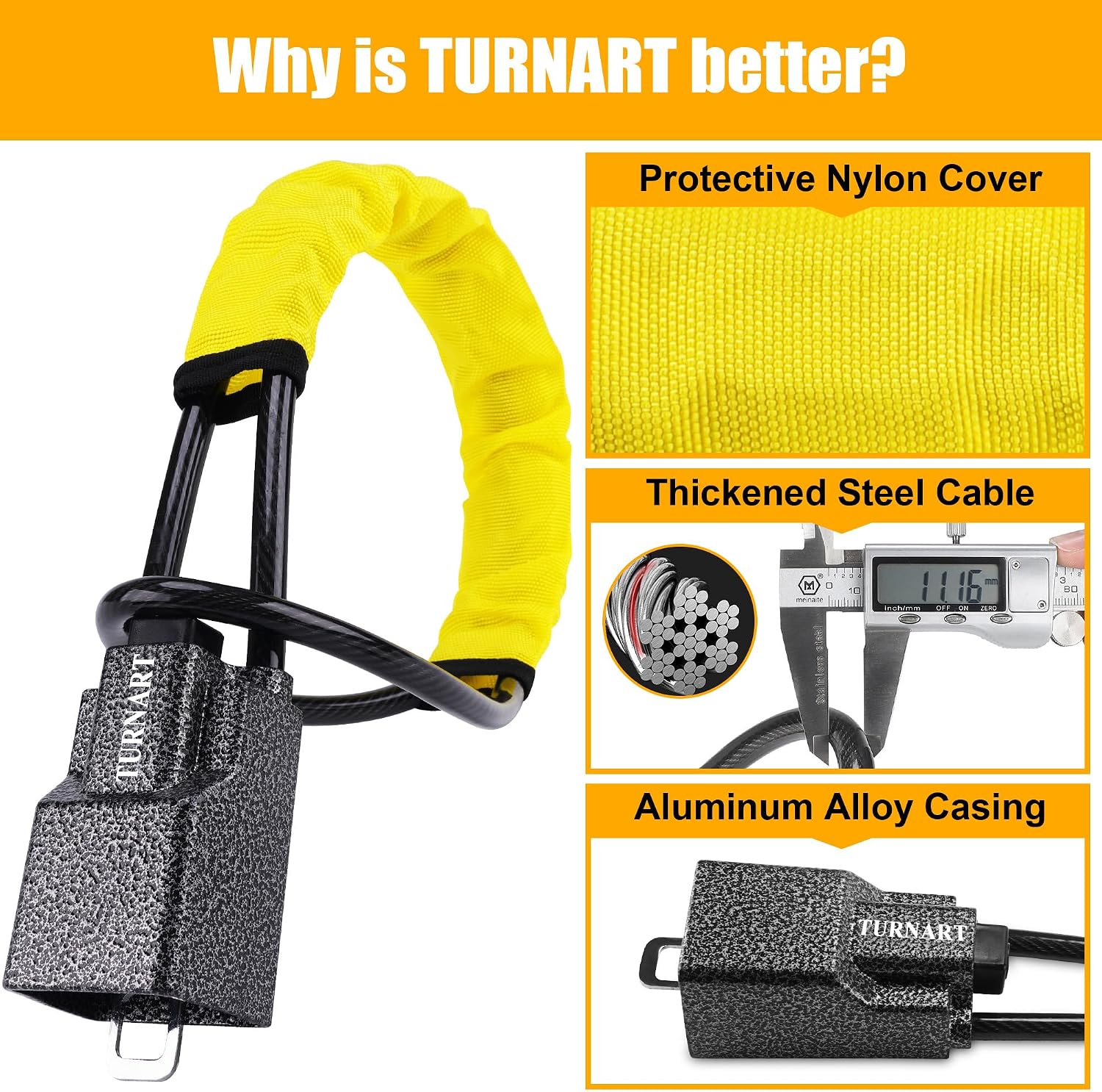 Thumbnail 3 de TURNART Steering Wheel Lock: Universal Anti-Theft Lock with Seat Belt Design