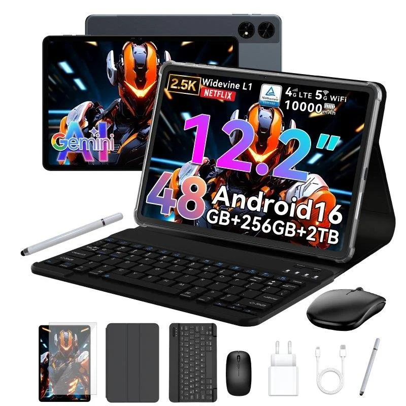 Detalle de ExcitPower T60, tablet de 12,2" con pantalla 2,5K de 90 Hz y 4G