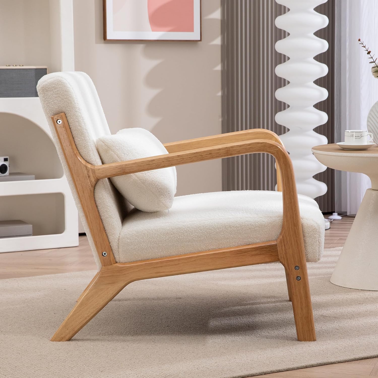 Thumbnail 5 de HOMCOM Fauteuil Lounge Bois Massif