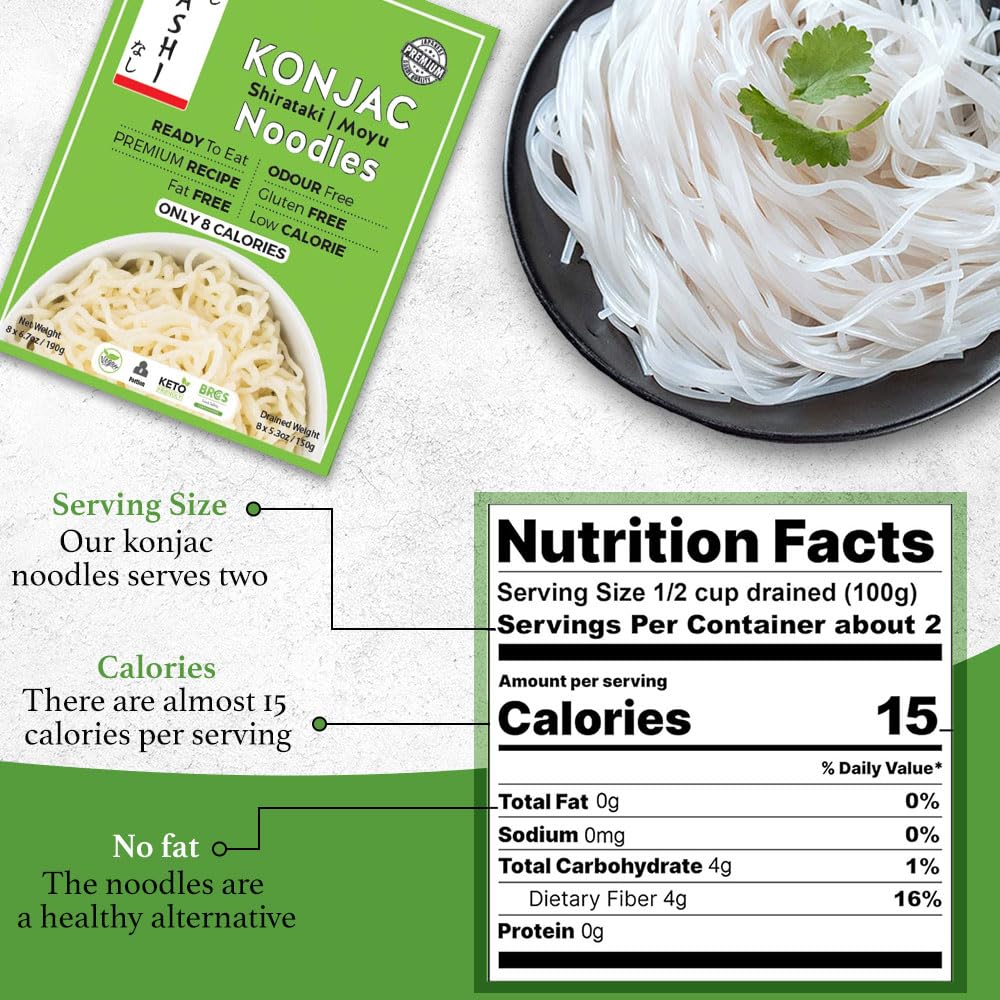 Thumbnail 1 de Nashi Shirataki Konjac Noodles, 53.61 oz Pack of 8, Ready to Eat