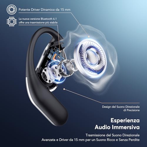 Thumbnail 7 de Paekole AI Cuffie Traduzione Simultanea Bluetooth 6.1 Wireless – Open-Ear, 80 Ore di Riproduzione