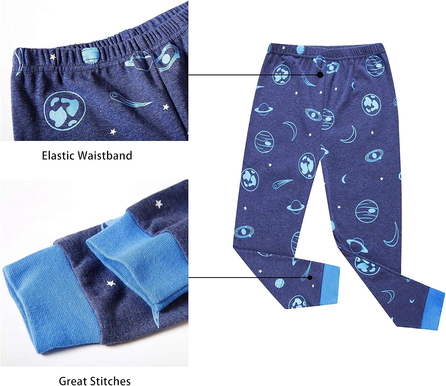 Thumbnail 4 de KikizYe 2022SD-WSJ Kids Pajama Set, 100% Cotton Tee and Matching Pants