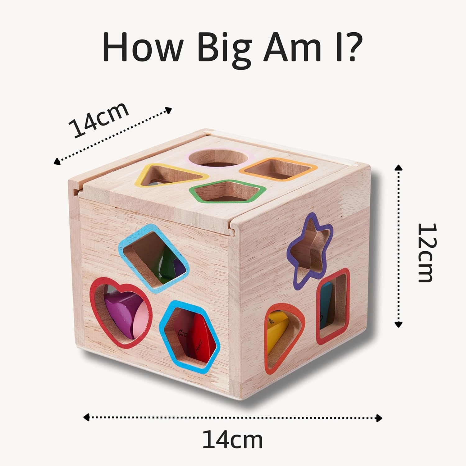 Detalle de Jaques of London wooden shape sorter for 1 year old – Montessori-style learning toy