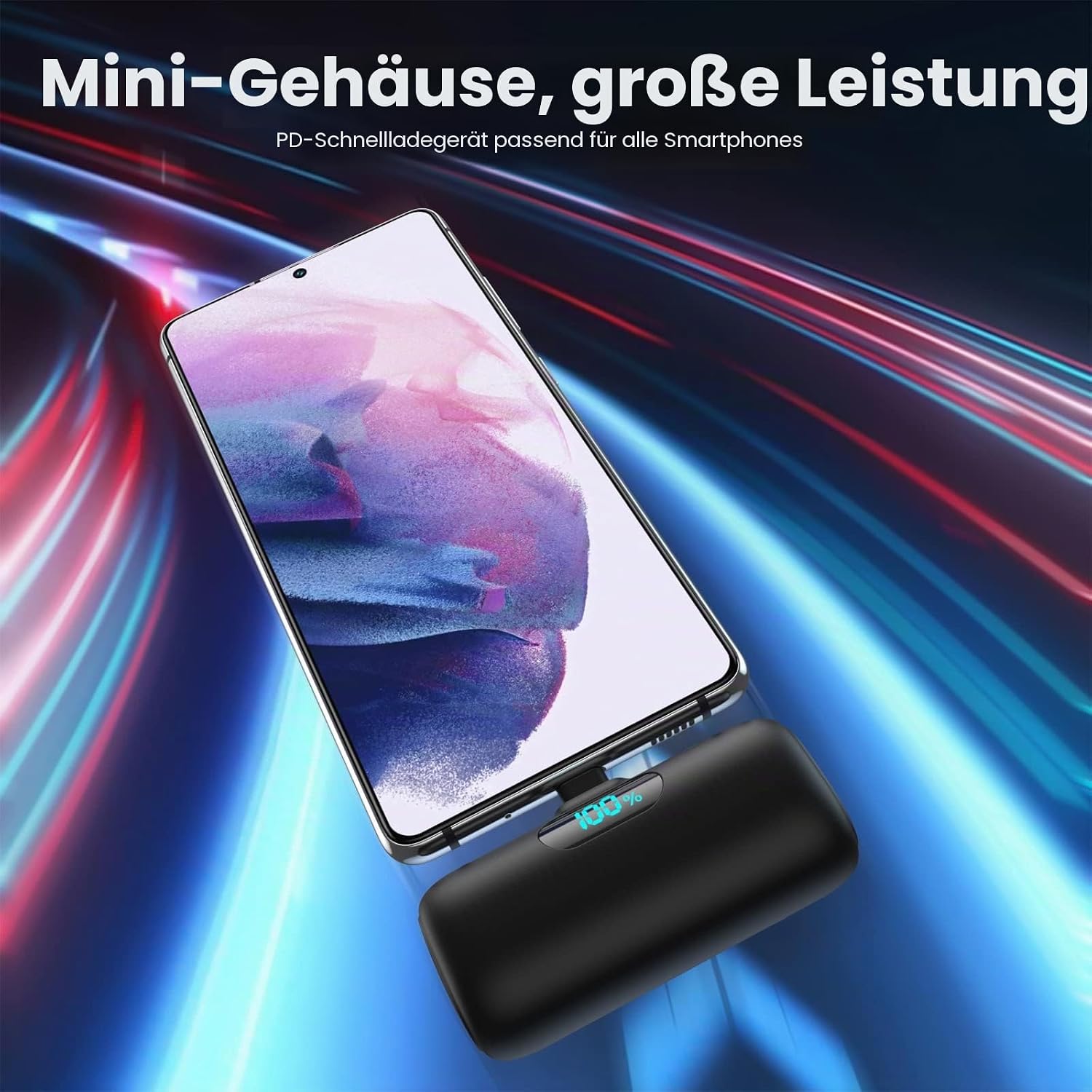 Detalle de Feob Power Bank USB C 5000mAh – 15W PD Schnellladung, kompakt mit LCD-Display