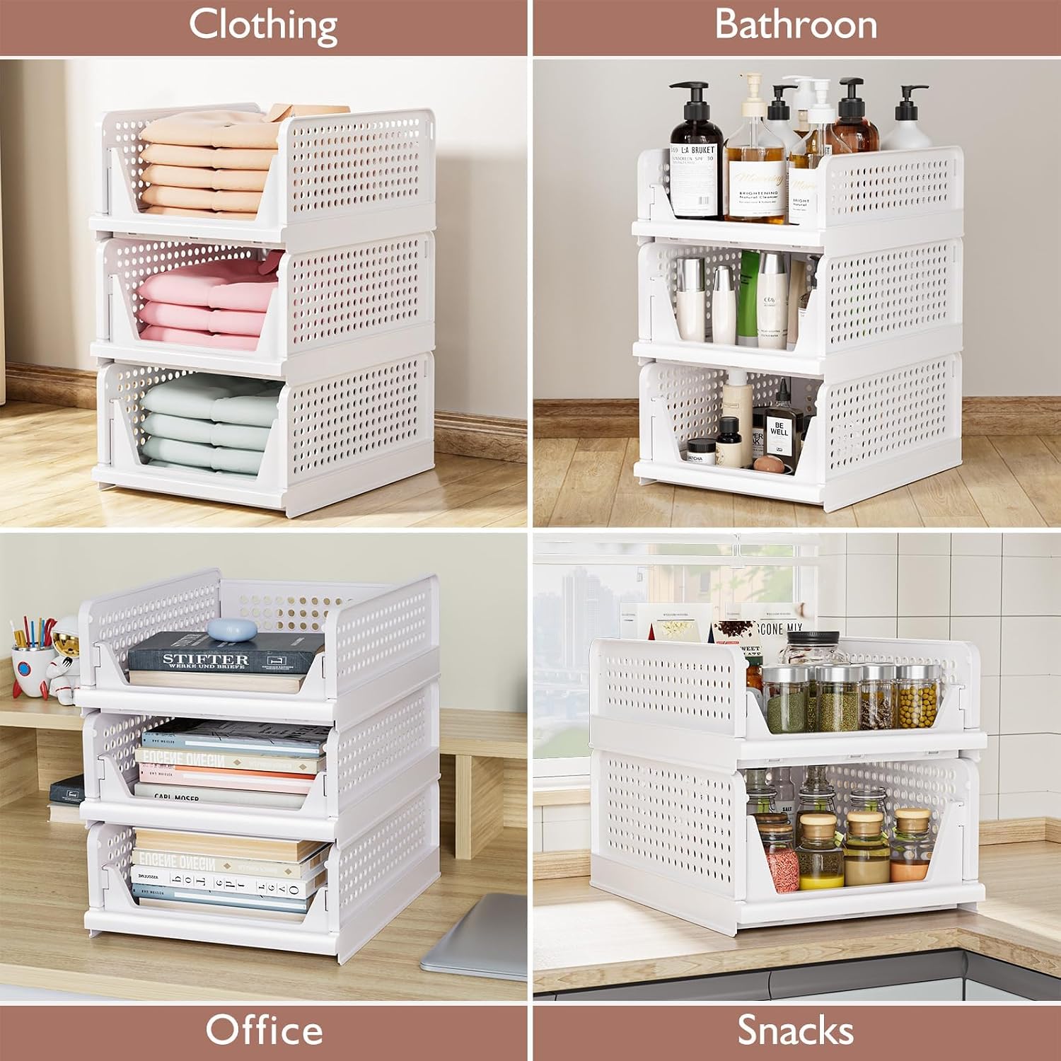 Detalle 1 de CTSNSLH Stackable Plastic Storage Bins