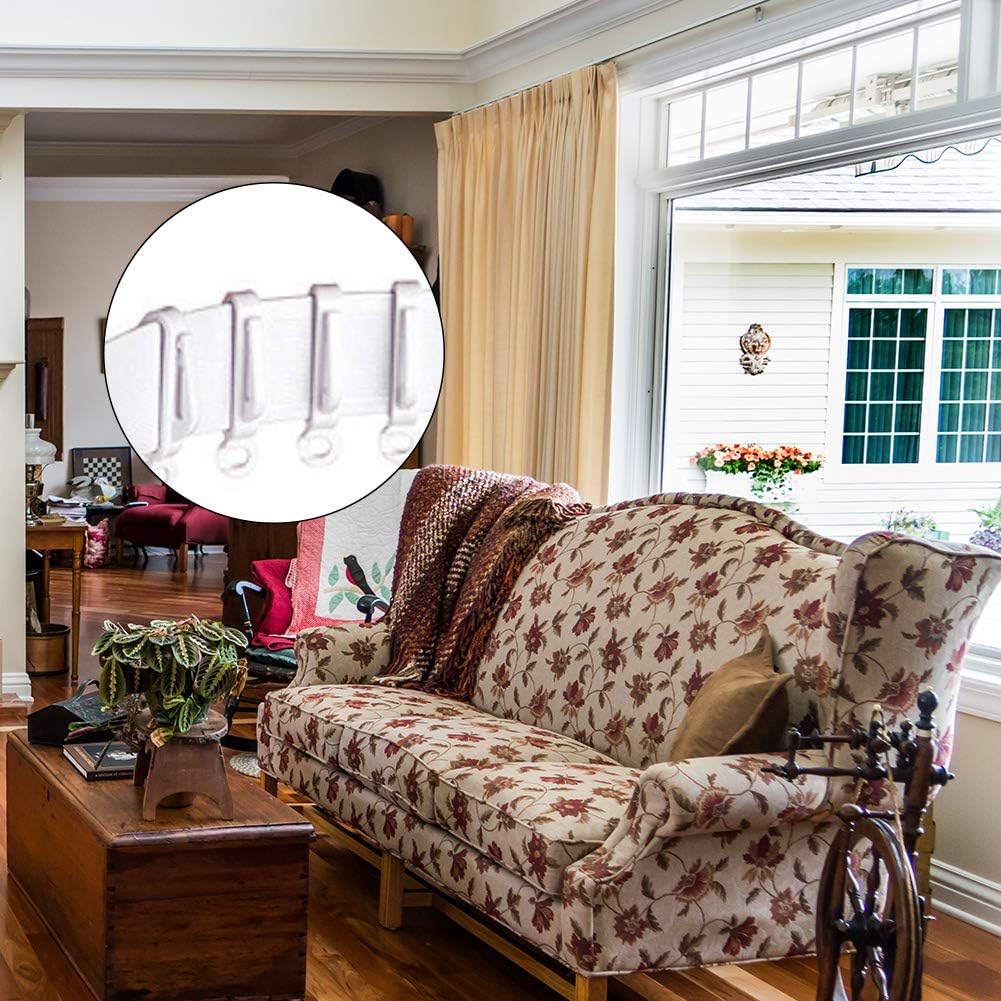 Thumbnail 6 de OLaiXin 50 Pack Curtain Track Hooks & Gliders (Plastic) – White, for Old Tracks