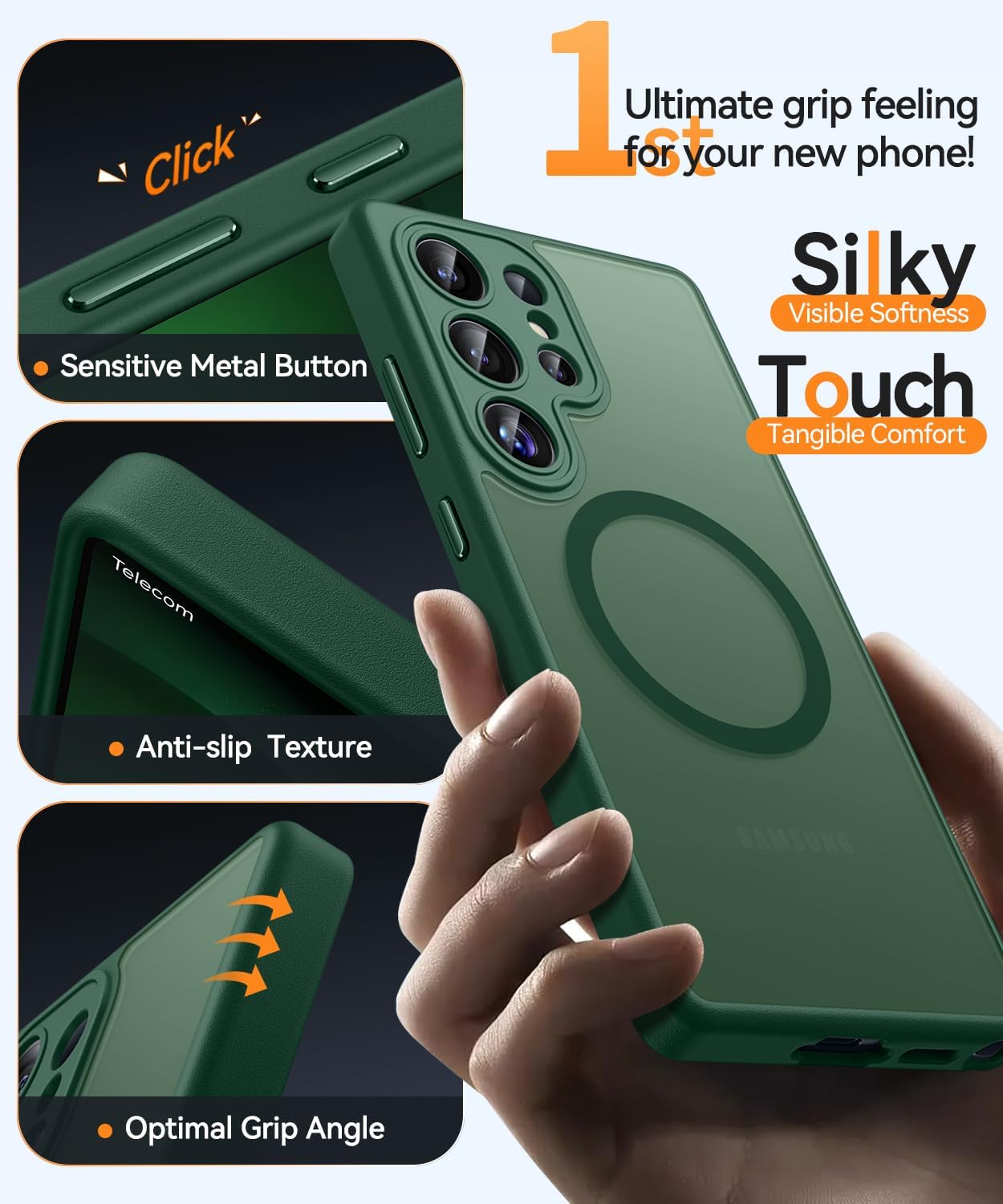 Thumbnail 4 de CANSHN Coque Magnétique pour Samsung Galaxy S23 Ultra – protection complète translucide, magnétique et antichute