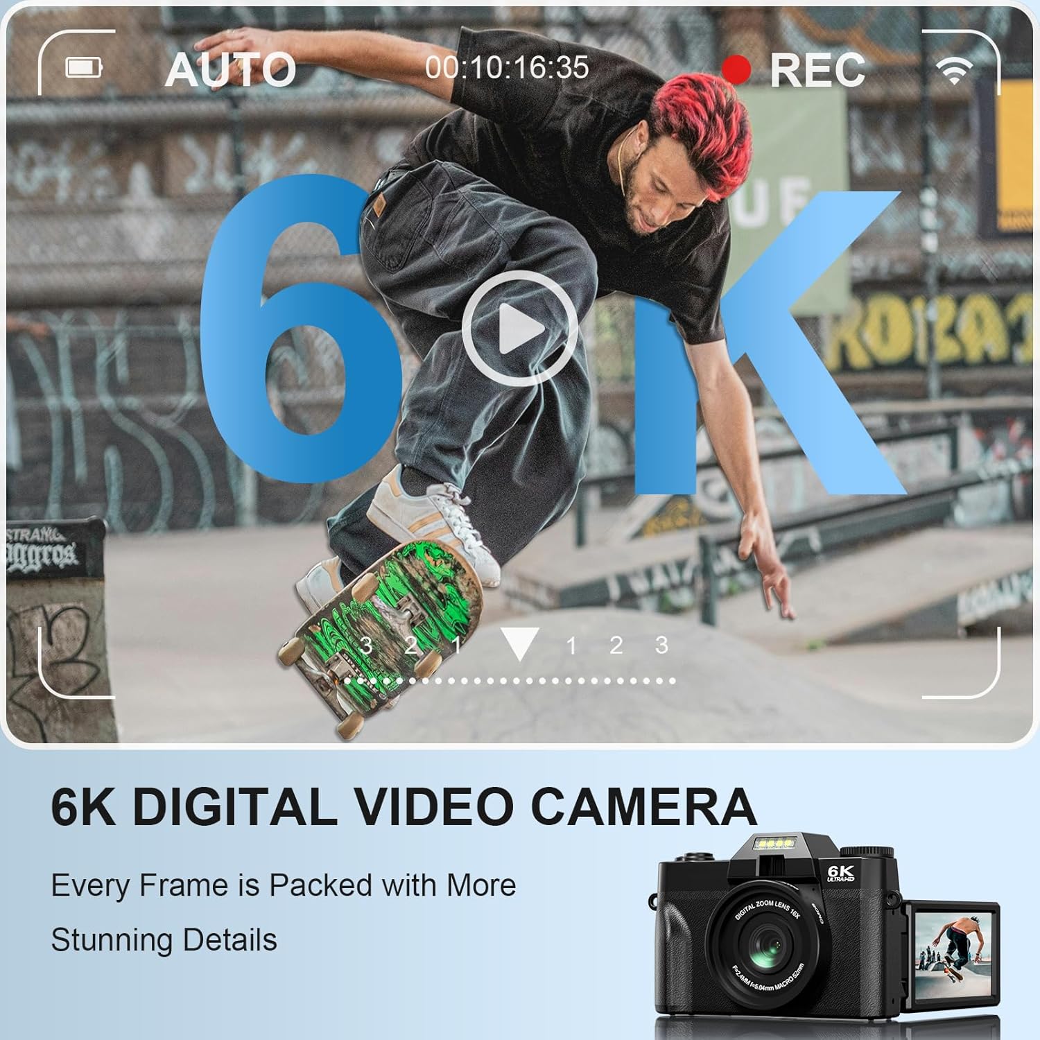 Detalle 2 de Cámara digital 6K 64MP para vlogging 16X zoom