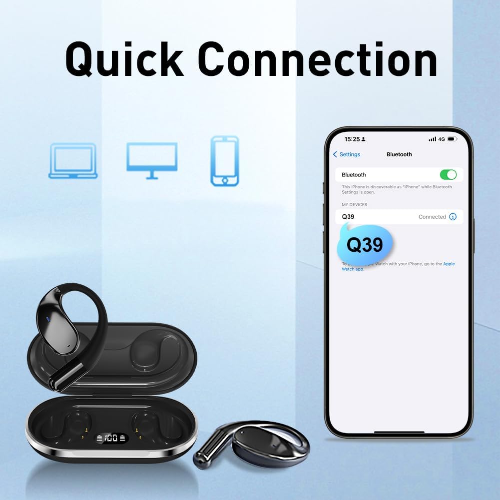 Thumbnail 4 de Caijin Auricolari Sportivi Wireless con Gancio – Bluetooth 5.4, IP54 e 60 Ore di Riproduzione
