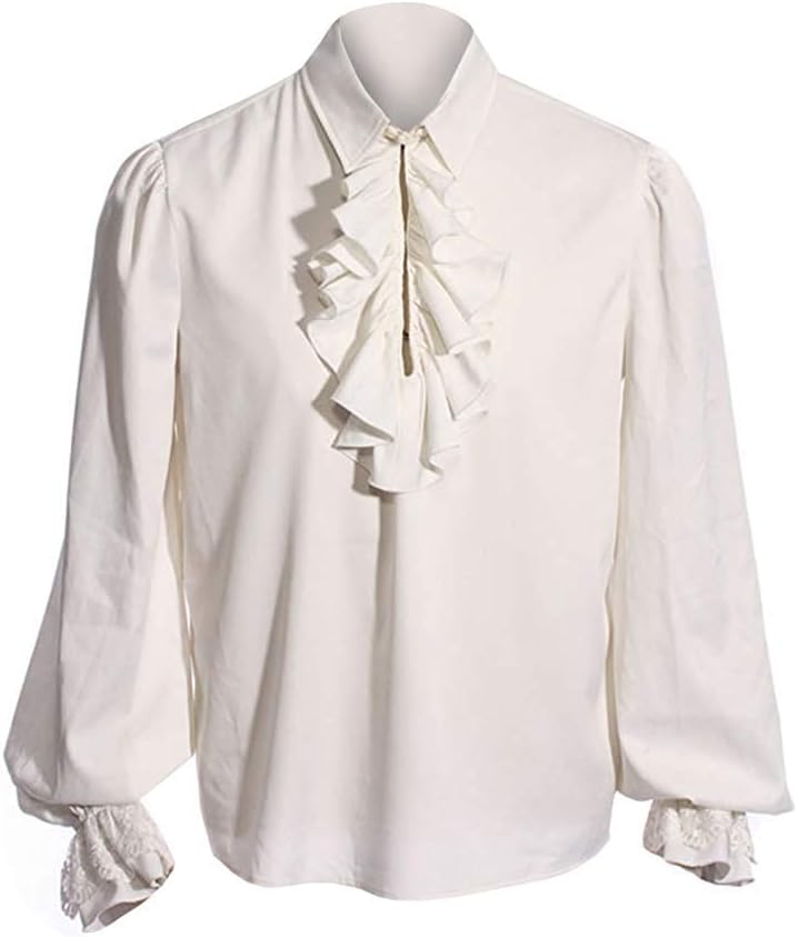 Detalle de Runcati Men's Pirate Shirt, Ruffle Front