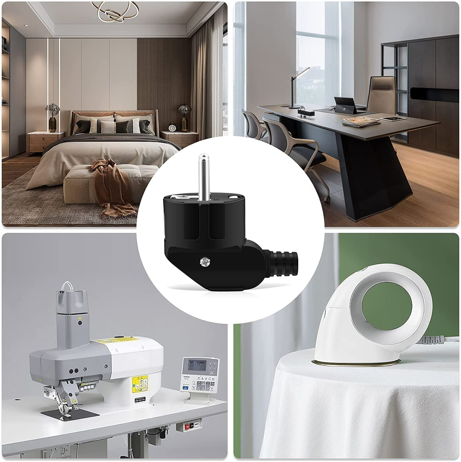 Detalle 1 de PABANCE Schuko-vinkelkontakt, 2-pack, 250 V/16 A för kabel