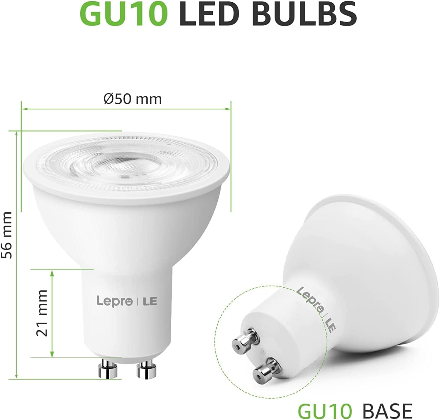 Thumbnail 4 de Lepro Bombilla LED GU10 4W, pack de 10