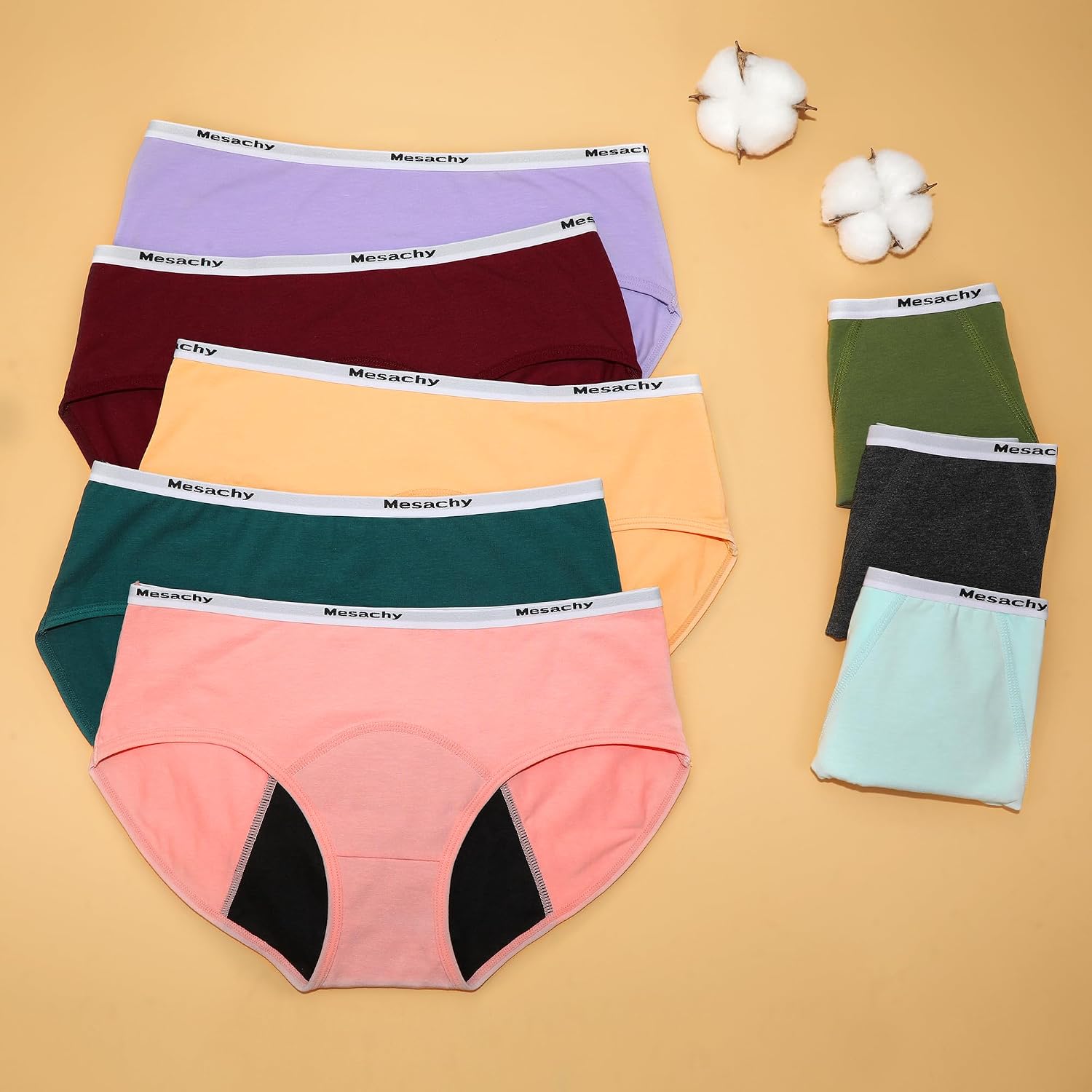 Detalle 1 de Mesachy Teens Girls Period Underwear 5 Sizes 📄
