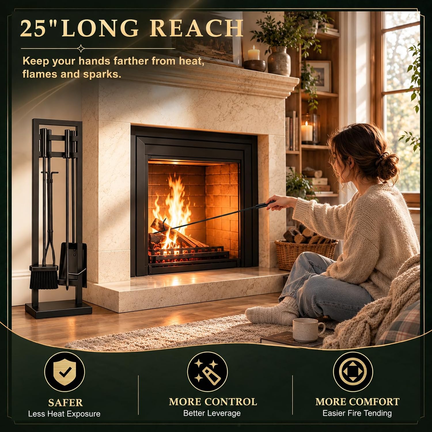 Thumbnail 4 de FEED GARDEN Fireplace Tools Set 30 Inch