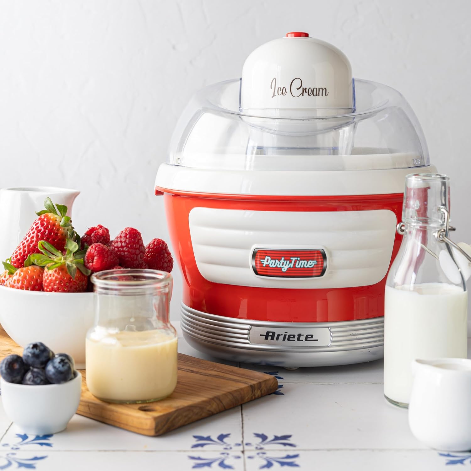 Detalle 2 de Ariete 643/00 Máquina de Helado Party Time 🍨 1.5L Roja