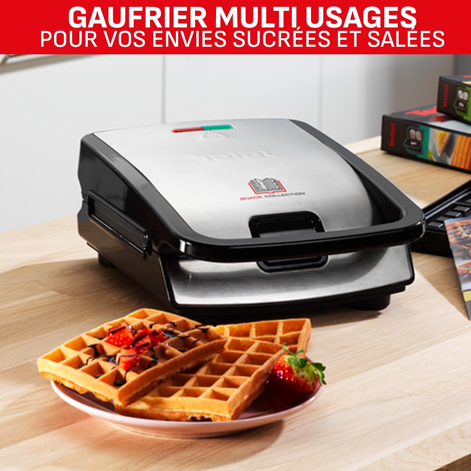 Detalle 2 de Tefal Snack Collection met 2 verwisselbare platen voor croques en wafels