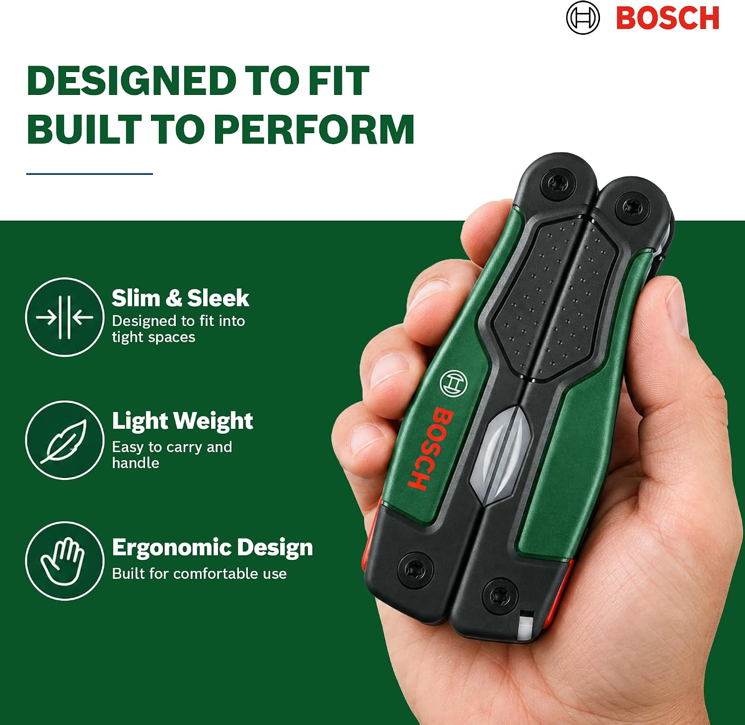 Detalle 1 de Bosch 16-in-1 Multitool, Stainless Steel Hand Tool with Locking Function
