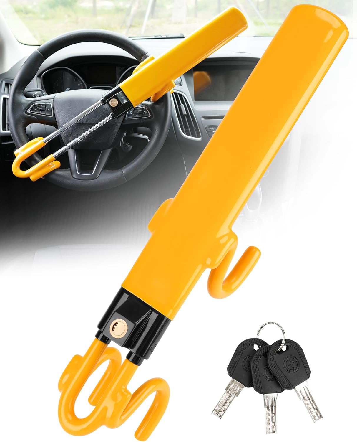 Detalle 2 de Tevlaphee Steering Wheel Lock 3 keys ๐