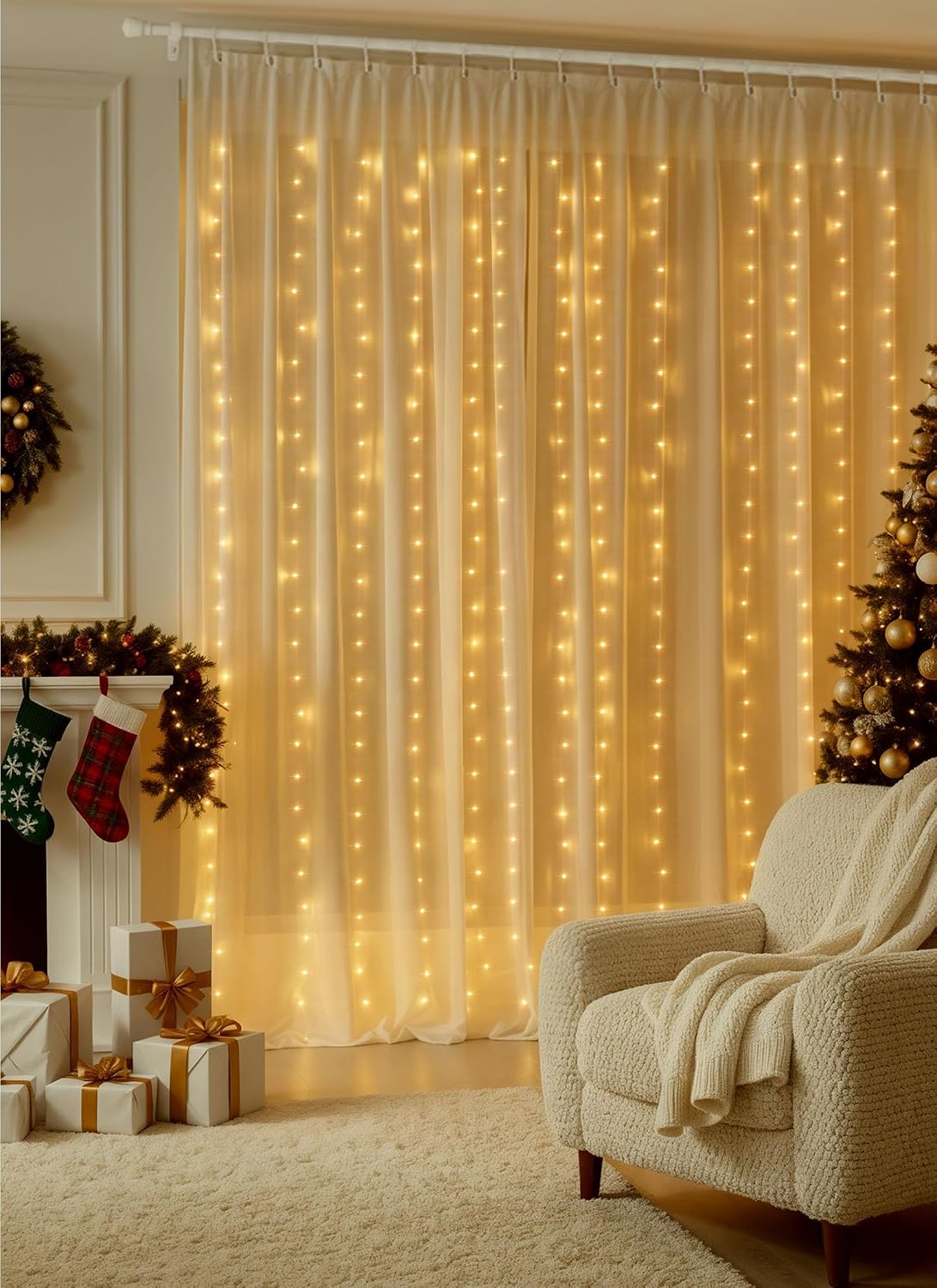 Thumbnail 6 de Brightown GP-SW290DC0209-IP44(US)A Curtain Lights, 300 LEDs, Warm White
