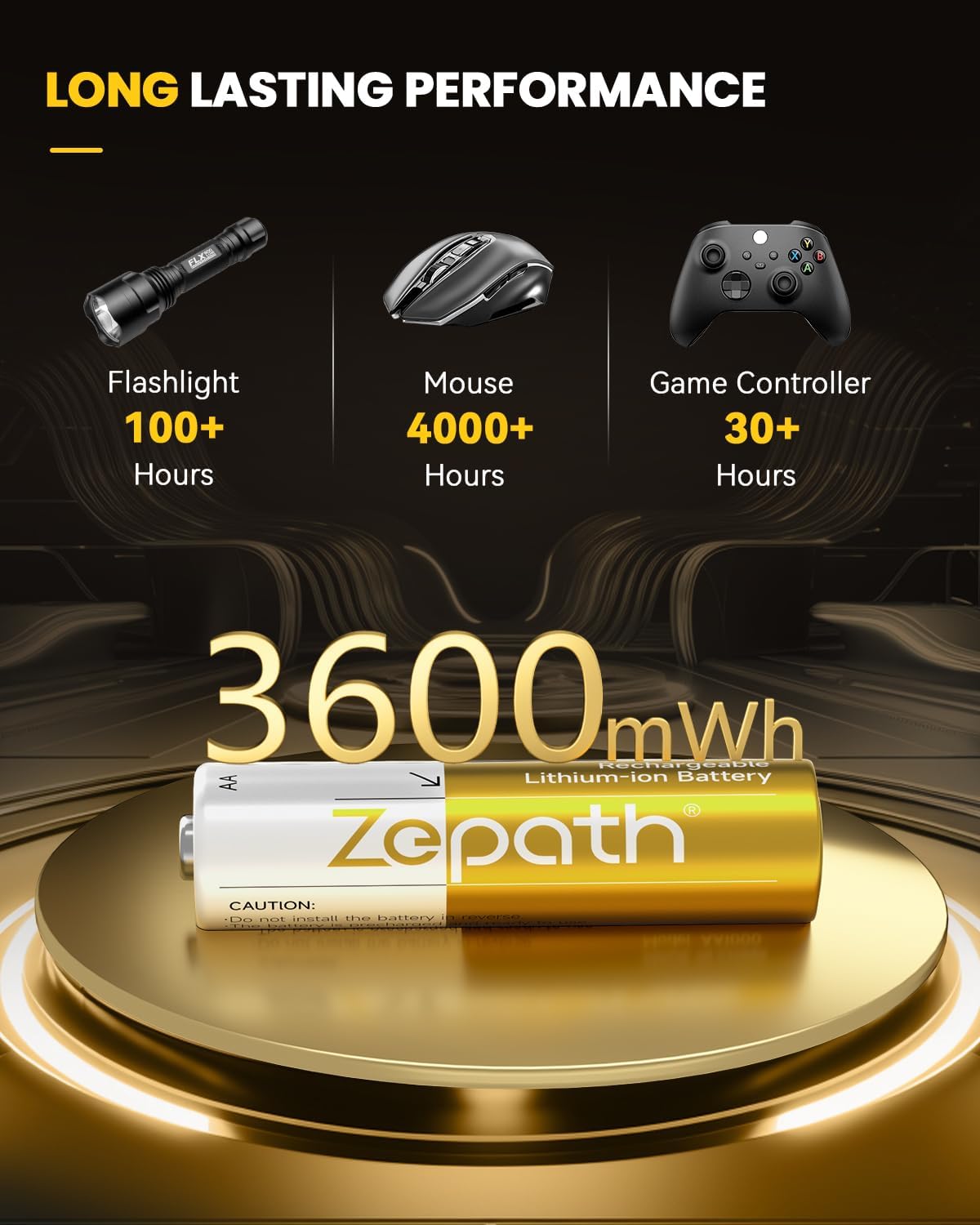 Thumbnail 6 de Zepath rechargeable lithium AA batteries 12-pack with charger and storage box (1.5V, 3600mWh)