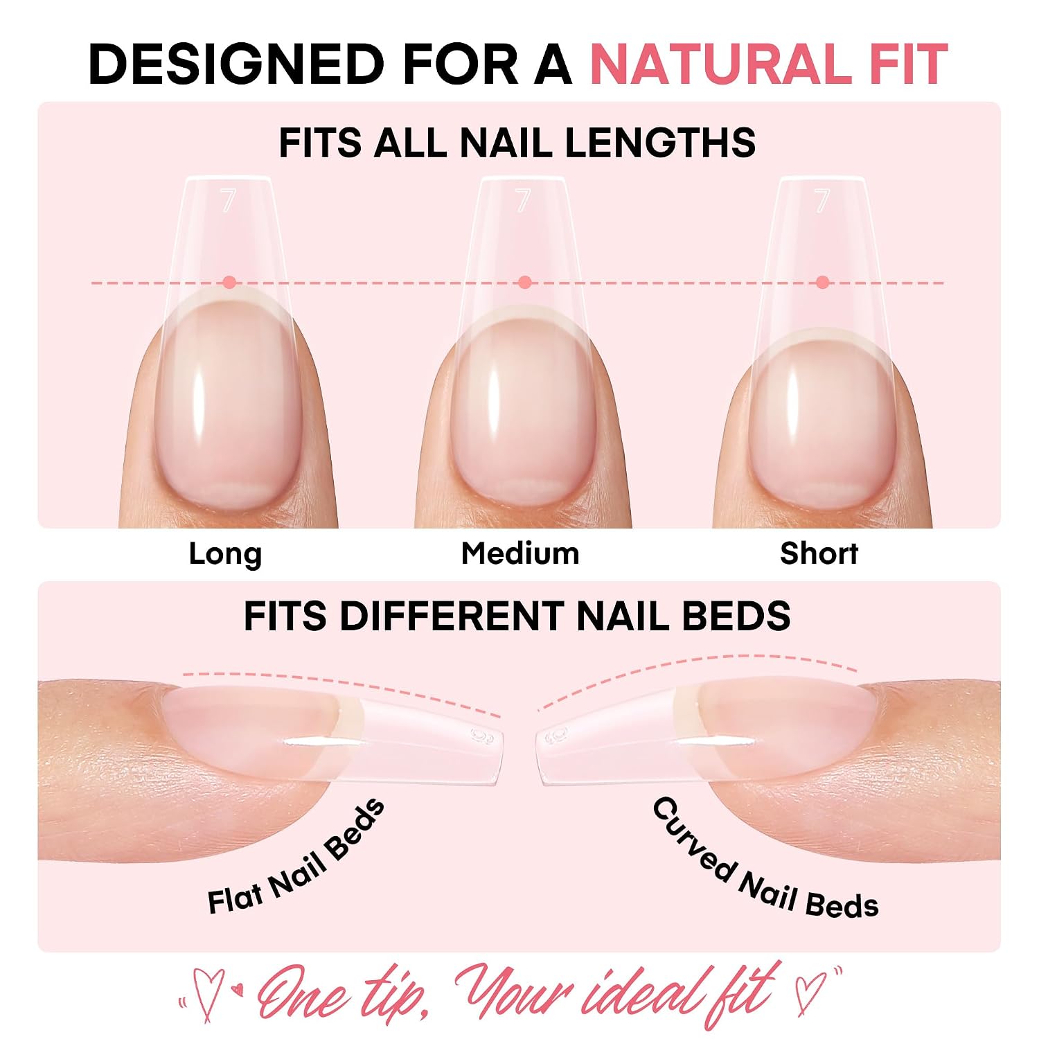 Thumbnail 5 de UNA GELLA Medium Coffin Gel Nail Tips, 150 Pieces
