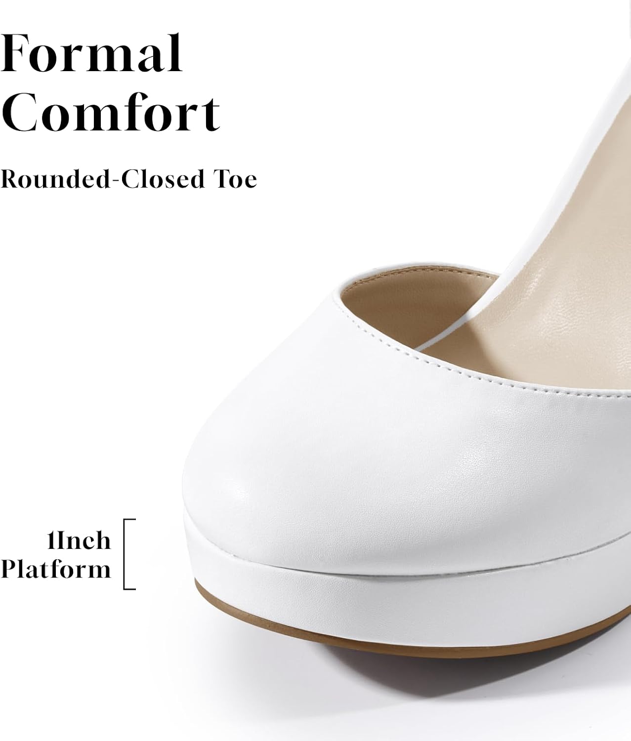 Thumbnail 4 de Ankis Closed-Toe Platform Pumps for Women, 4-Inch Block Heel and Ankle Strap