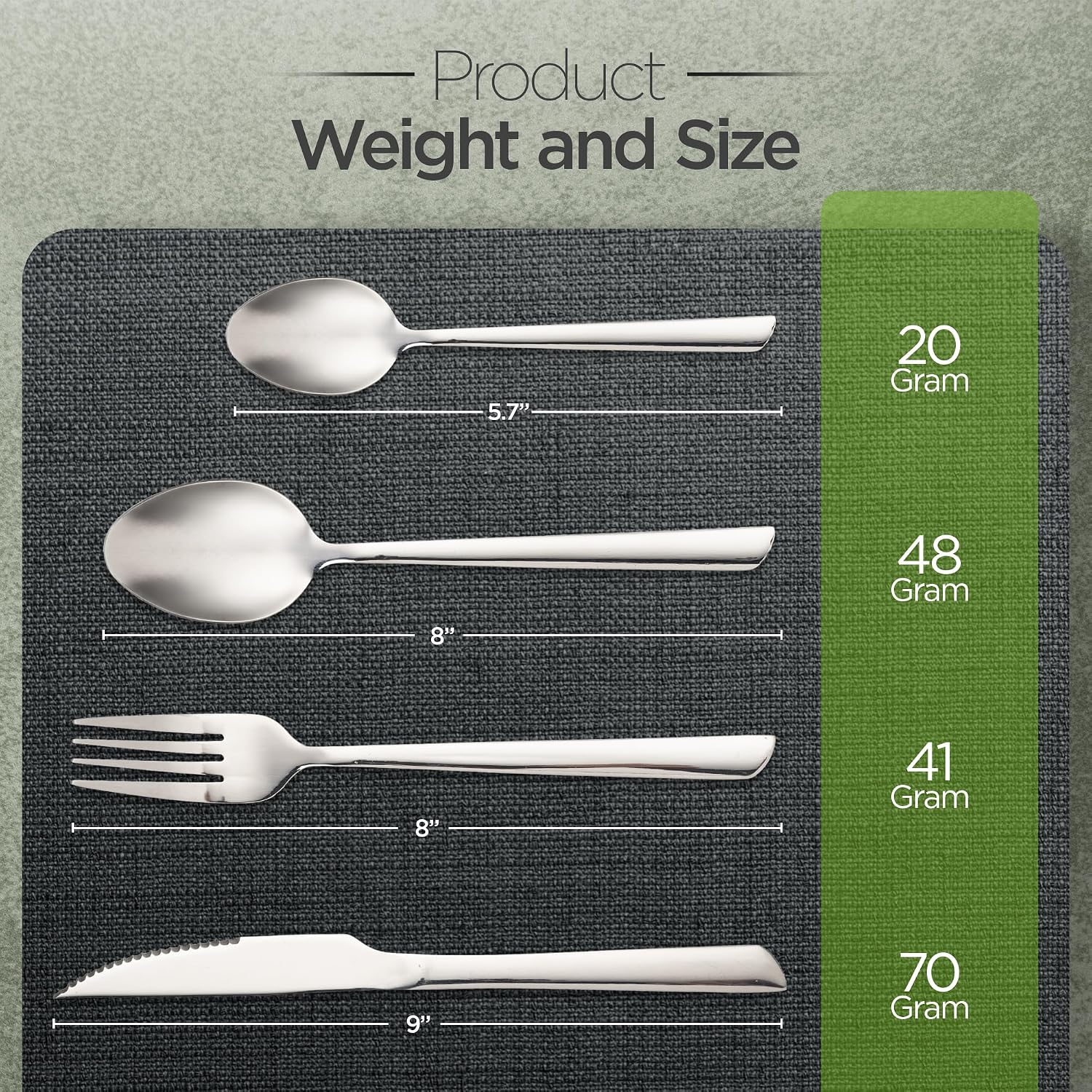 Detalle de Cutlery Set - 4 Piece Stainless Steel Cutlery for 1 Person